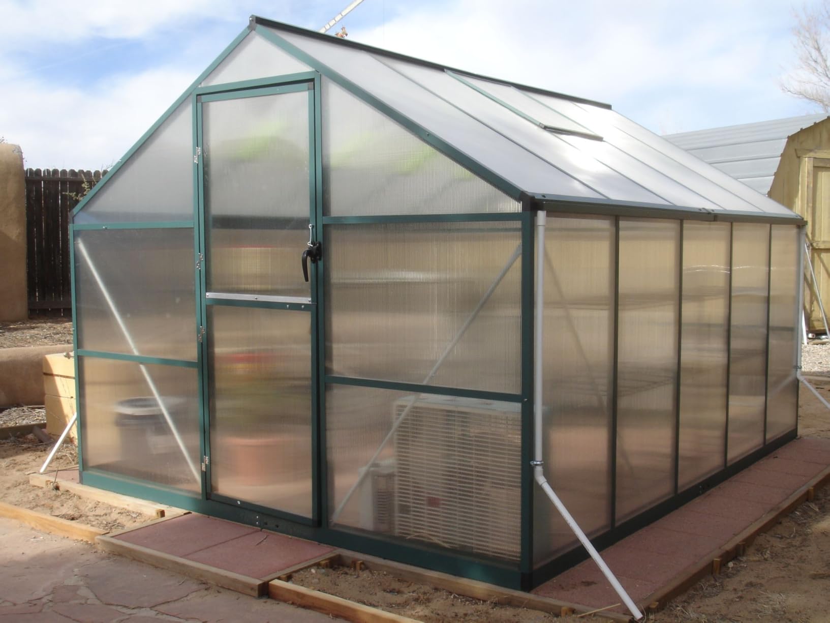 Garvee 6 x 8 FT Greenhouse, Greenhouses for Outside, Polycarbonate Greenhouse with Aluminum Frame, Lockable Door and Adjustable Roof Vent for Backyard, Green Houses for Outside Garden Backyard, Patio customer photo 2