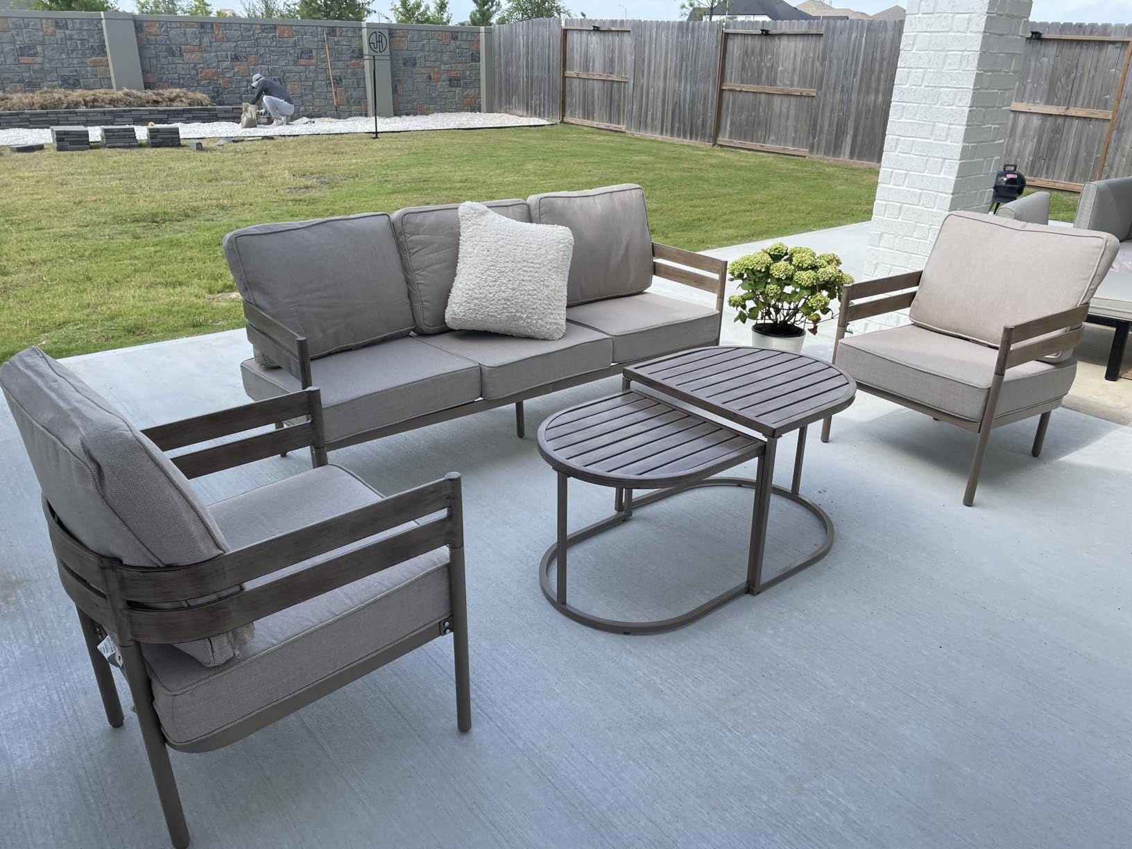 HERA'S HOUSE 6 Pieces Sectional Patio Furniture Set, Outdoor Modular Couch Sofa Set with 10