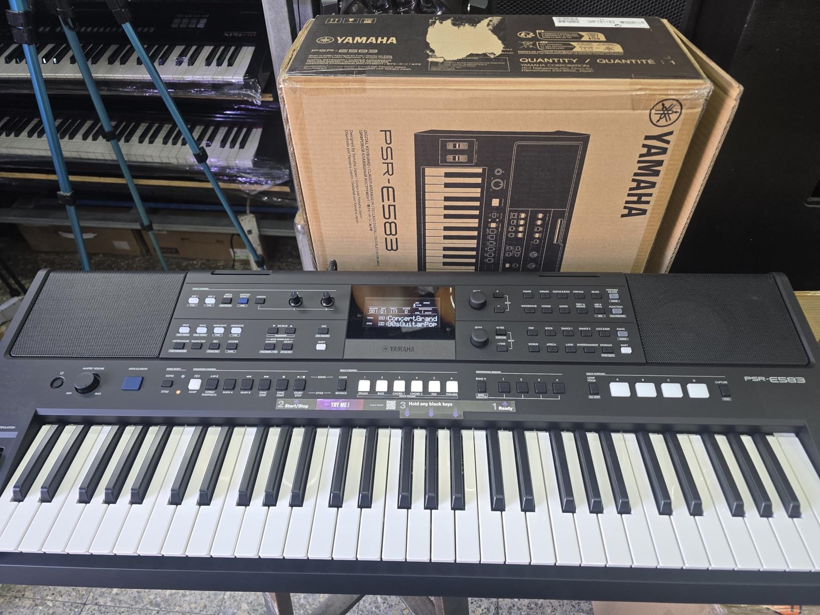 Yamaha PSR-E483 61-Key Touch-Sensitive Portable Keyboard with Sound, Music Rest and Power Adapter customer photo 1