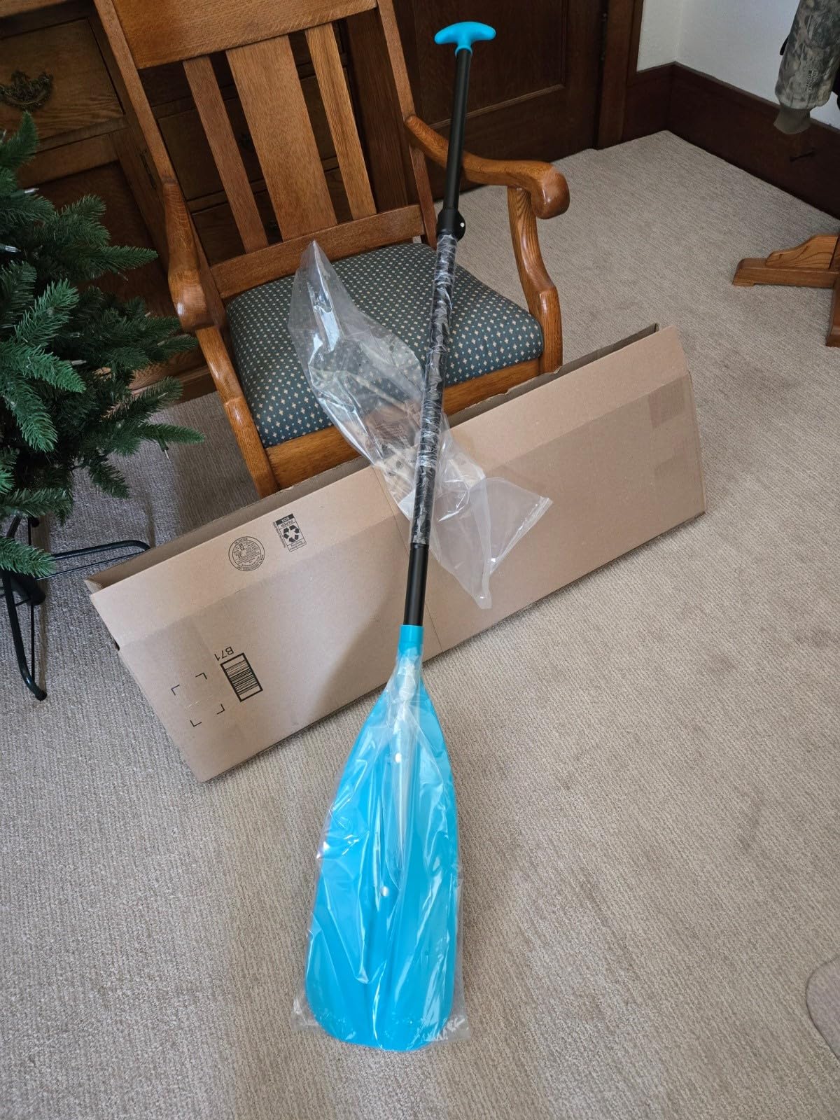 OCEANBROAD Canoe Paddle, Adjustable from 4'3'' to 5'3''/130cm to 160cm Aluminum Shaft with Plastic Blade for Canoeing Boating Kayaking, 3-Piece Floatable Oar customer photo 1