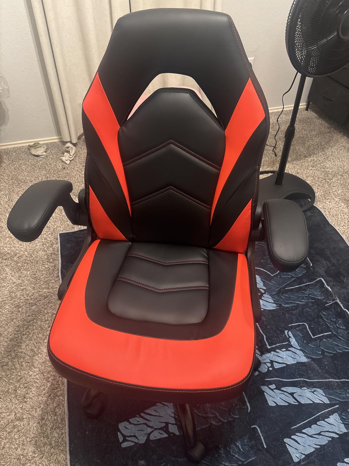 DUMOS Ergonomic Computer Gaming Chair with Flip-up Armrest, Height Adjustable PU Leather Home Office Desk Chair with Lumbar Support Swivel Wheels and for Adults and Kids, Black and Gray customer photo 1