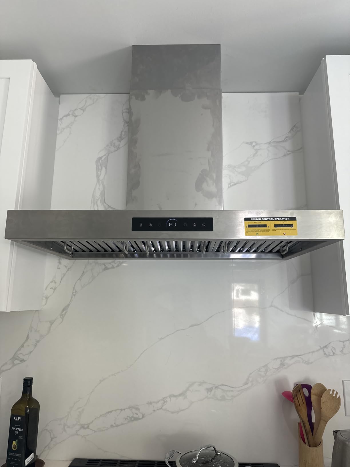 30 inch Under Cabinet Range Hood 1200 CFM with 4-Speed Gesture Sensing & Touch Control, Stainless Steel Kitchen Stove Vent Hoods with 2 LED Lights, Time Setting, Dishwasher-Safe Baffle Filters customer photo 2