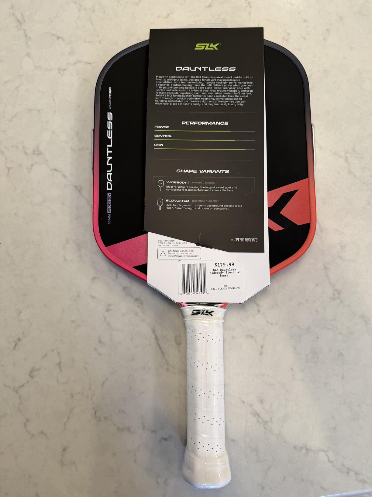 Selkirk Sport SLK Dauntless Pickleball Paddle | T700 Raw Carbon Fiber | High Spin & Control with PureFoam Core customer photo 1