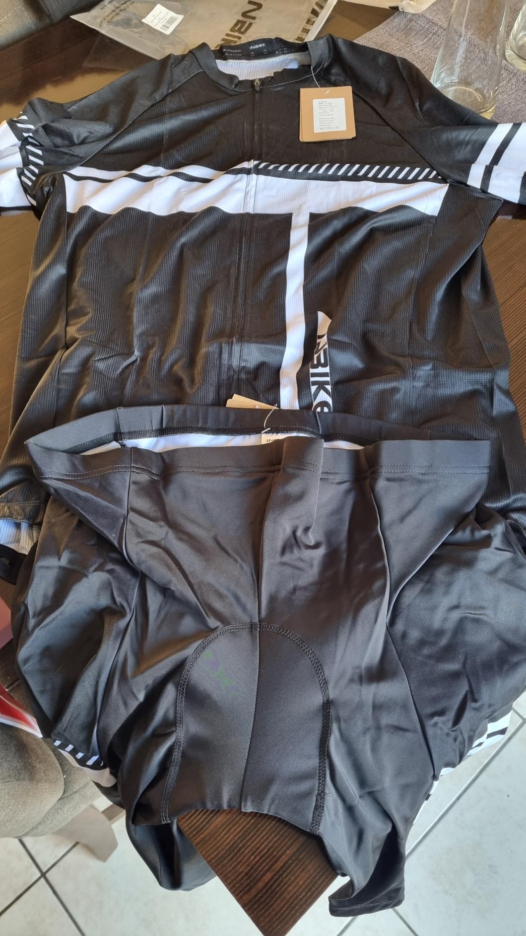 INBIKE Cycling Jersey Mens Set Reflective Breathable Biking Outfit Quick-Dry Bib Bicycle Jersey with 3D Padded Shorts customer photo 1