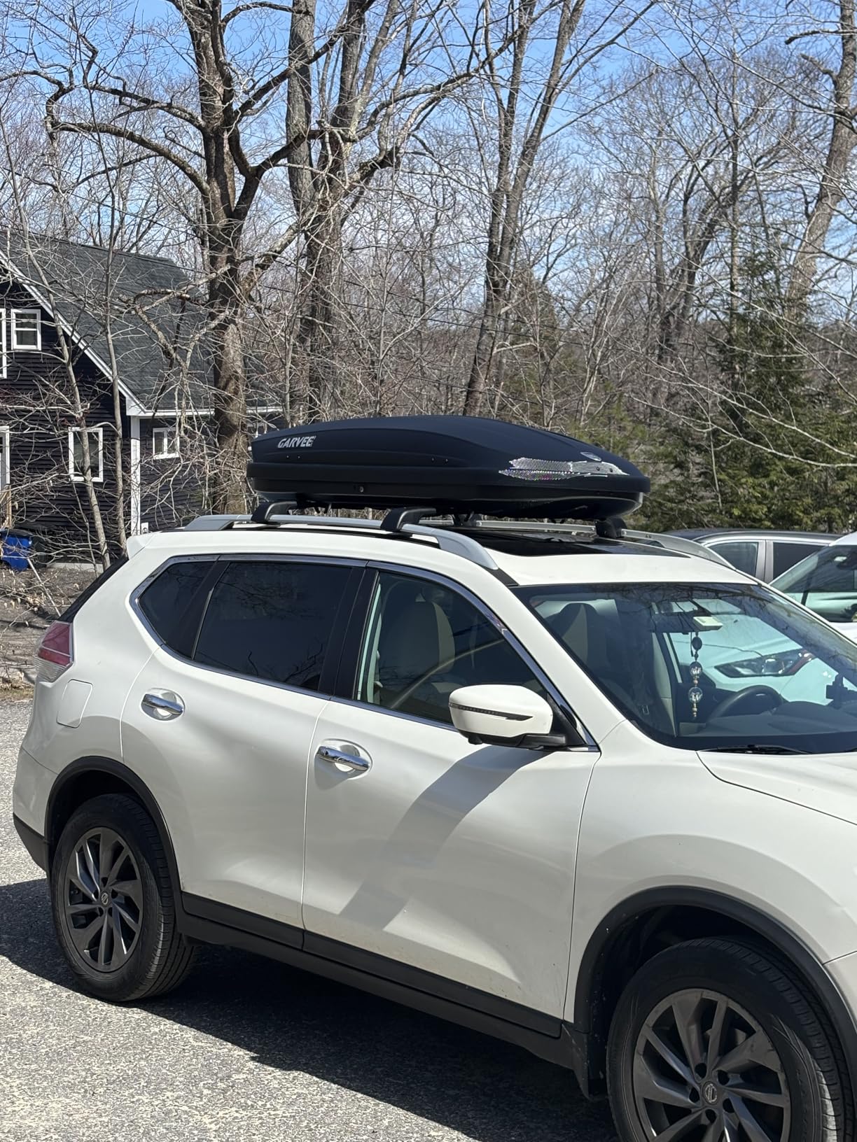 GarveeTech Rooftop Cargo Box Carrier, Dual-Side Opening Roof Mount Travel Luggage Storage Capacity, 165 LBS Weight Capacity Vehicle Hard-Shell Carriers with Secure Straps & Keys, Black (12 Cubic Feet) customer photo 2