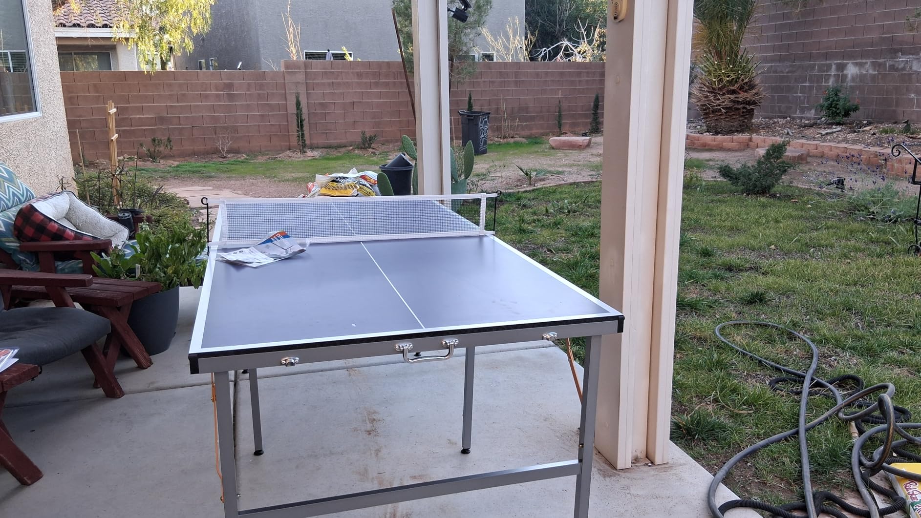 GarveeLife Professional Outdoor Table Tennis Tables,6x3FT Indoor/Outdoor Portable Ping Pong Table Game with Net for Adults/Teens,2 Table Tennis Paddles and 3 Balls customer photo 1