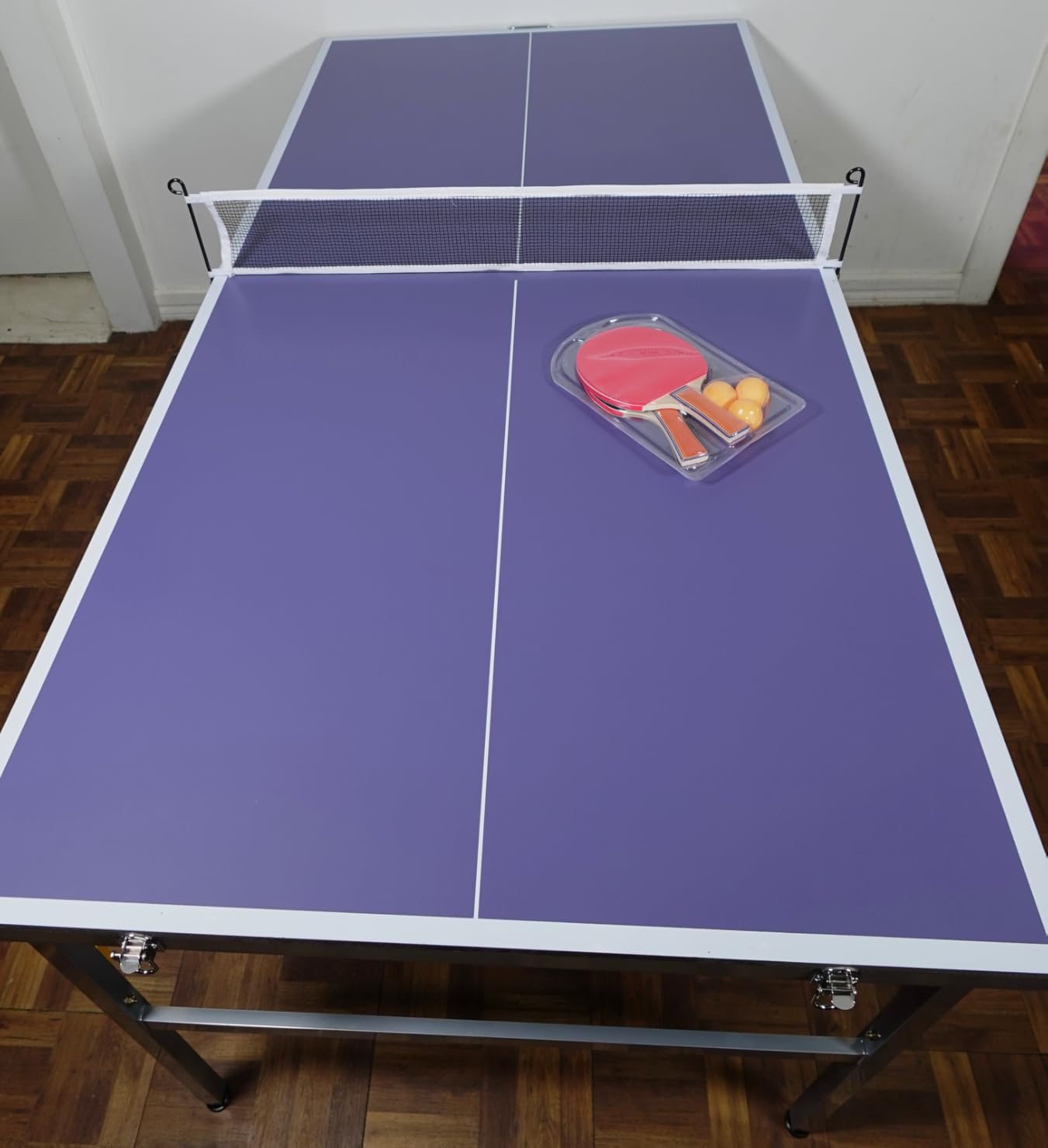 GarveeLife Professional Outdoor Table Tennis Tables,6x3FT Indoor/Outdoor Portable Ping Pong Table Game with Net for Adults/Teens,2 Table Tennis Paddles and 3 Balls customer photo 2
