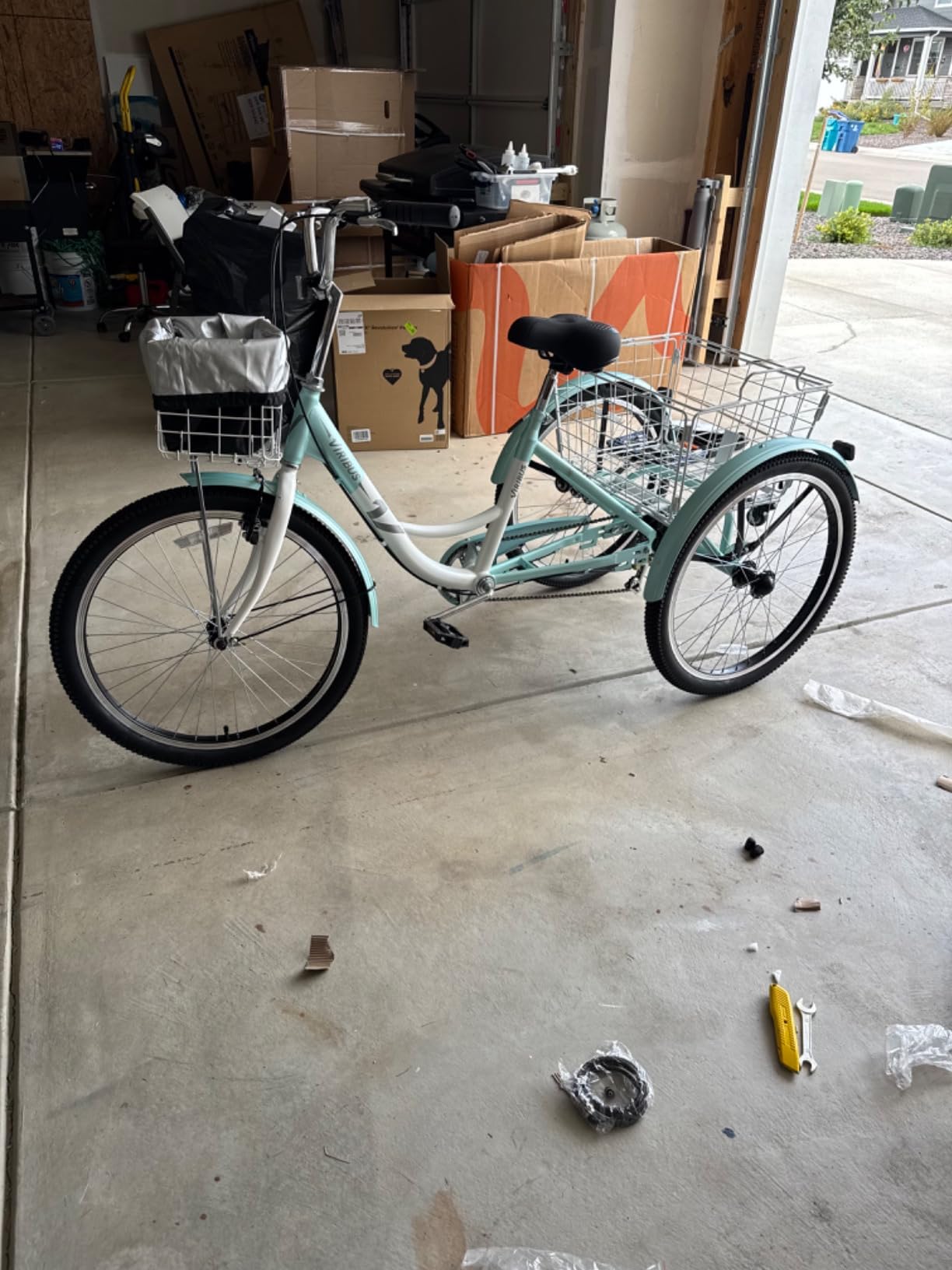 VIRIBUS Tricycle for Adults, 7 Speed Adult Tricycles for Women Seniors Men with Front and Rear Removable Wheeled Baskets, 3 Wheel Bikes 26 inch 400 lb. Capacity for Obese People, Three Wheeler customer photo 1