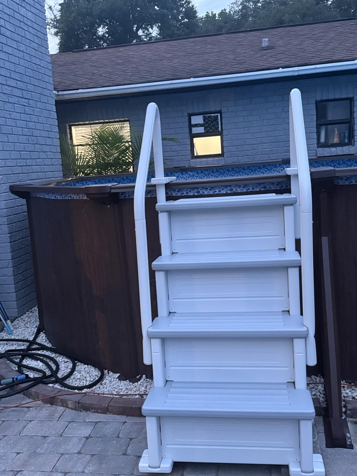 Pool Ladder Above Ground, Heavy Duty 4Step Pool Ladder with Dual Handrails and Nonslip Steps, 500 LBS Load Capacity, for 46-58 Inch customer photo 1