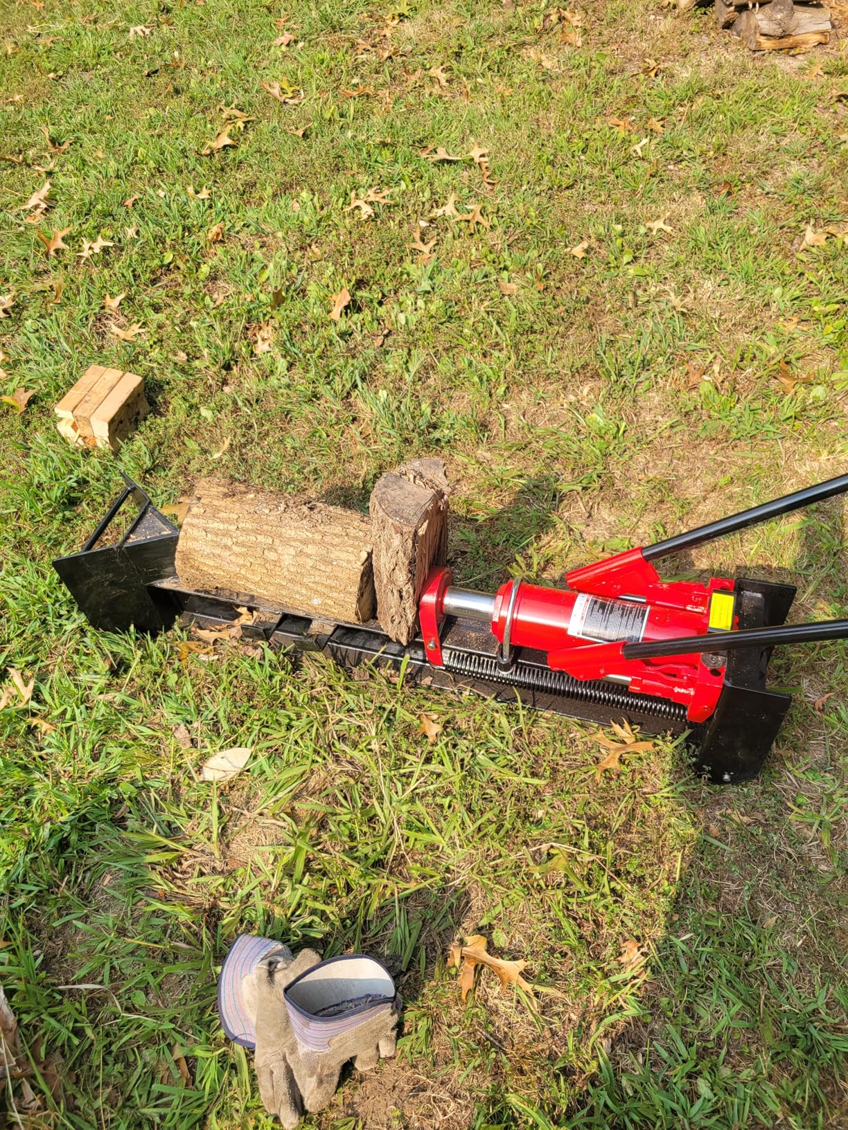 GarveeTech 12 Ton Hydraulic Log Splitter Wood Cutter, Manual Log Splitter with Horizontal Full Steel Beam & Built-in Wheel customer photo 1