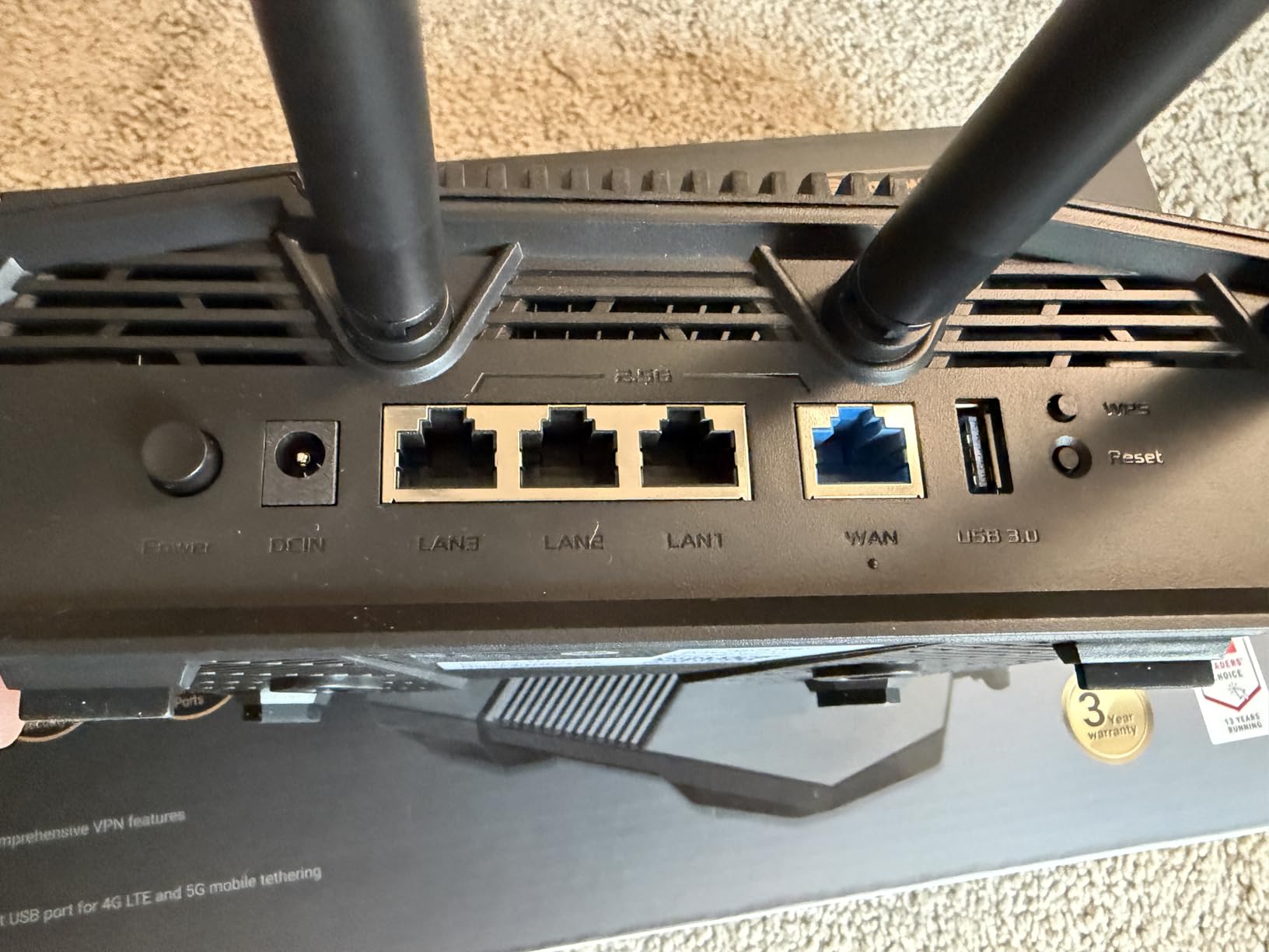 ASUS RT-BE90U Tri-Band WiFi 7 Router: Commercial-Grade Network Security, AiMesh Extendable Router, Quad 2.5G Ports, Smart Home Master customer photo 2