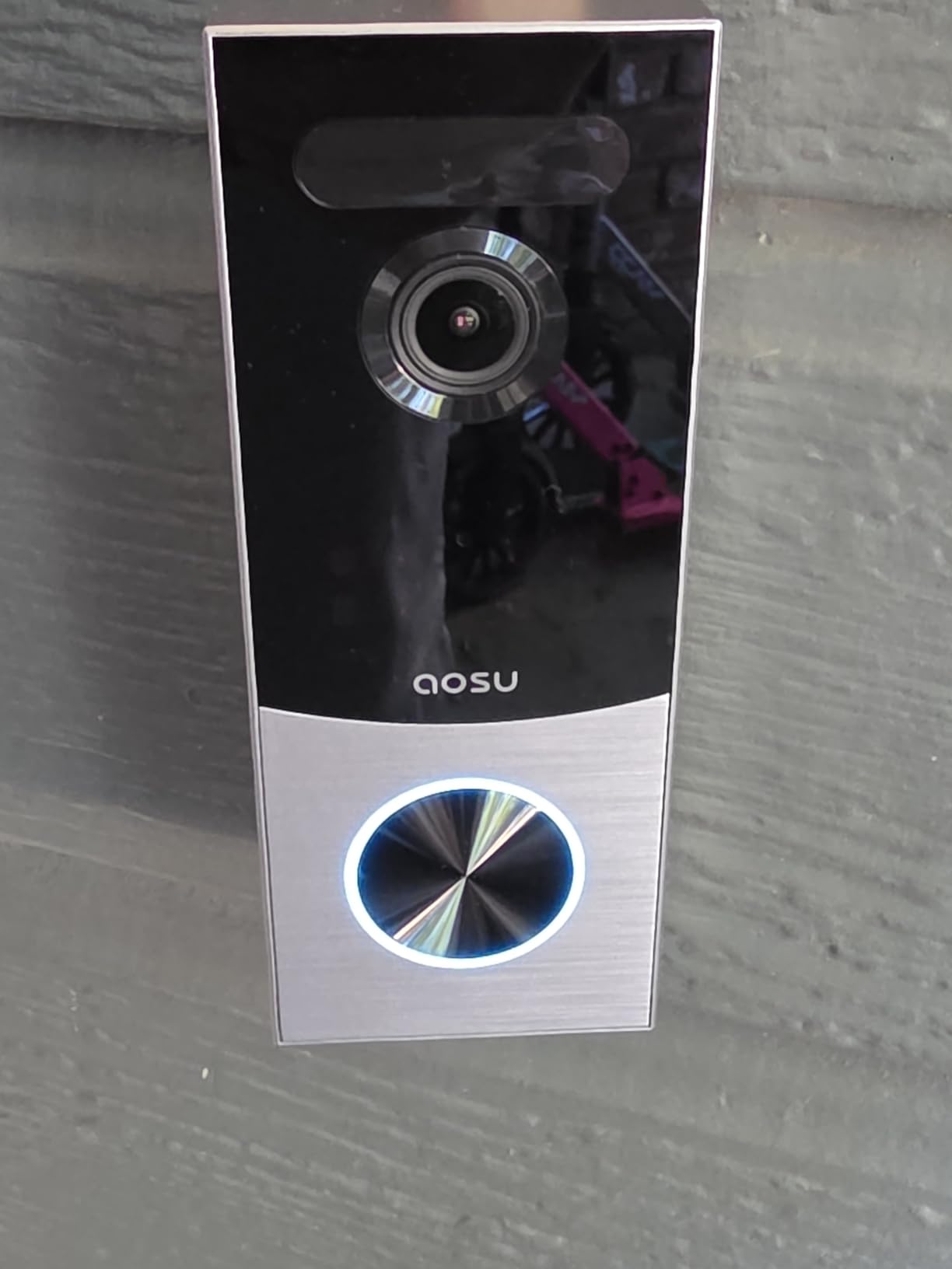 aosu Doorbell Camera Wireless, Local Storage, 5MP Ultra HD, Triple Motion Detection, 2.4/5 GHz WiFi, Built-in 8GB, Rechargeable Battery, Alexa & Google Compatible customer photo 2