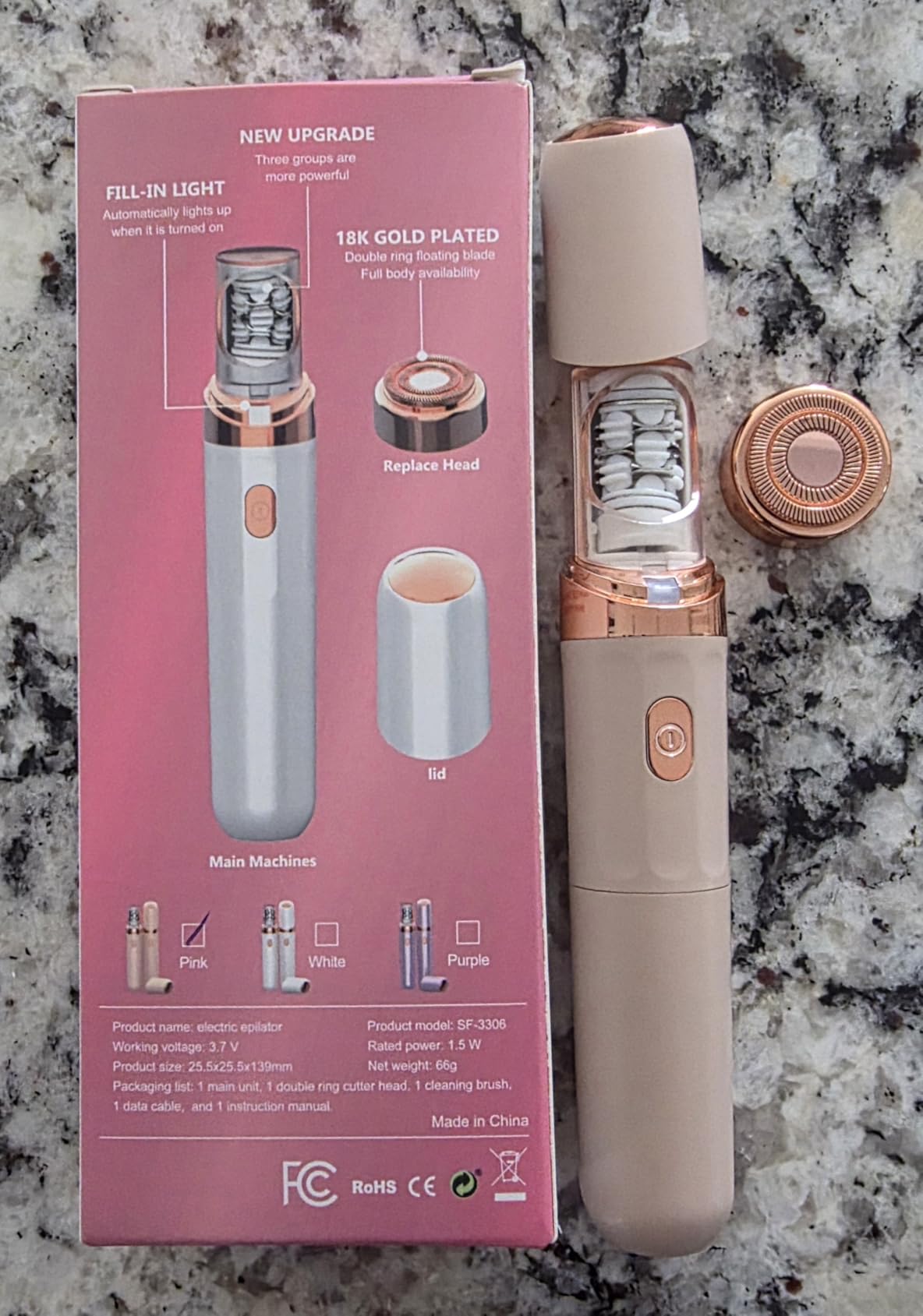 Pro 3.0 Women Face Epilator - PluxyEpil 2-in-1 Gentle Root Removal for Coarse & Fine Hair, 2026 New Rechargeable Lady Depiladora Electric Shaver for Face/Legs/Bikini Smooth Skin (Rose Gold) customer photo 1