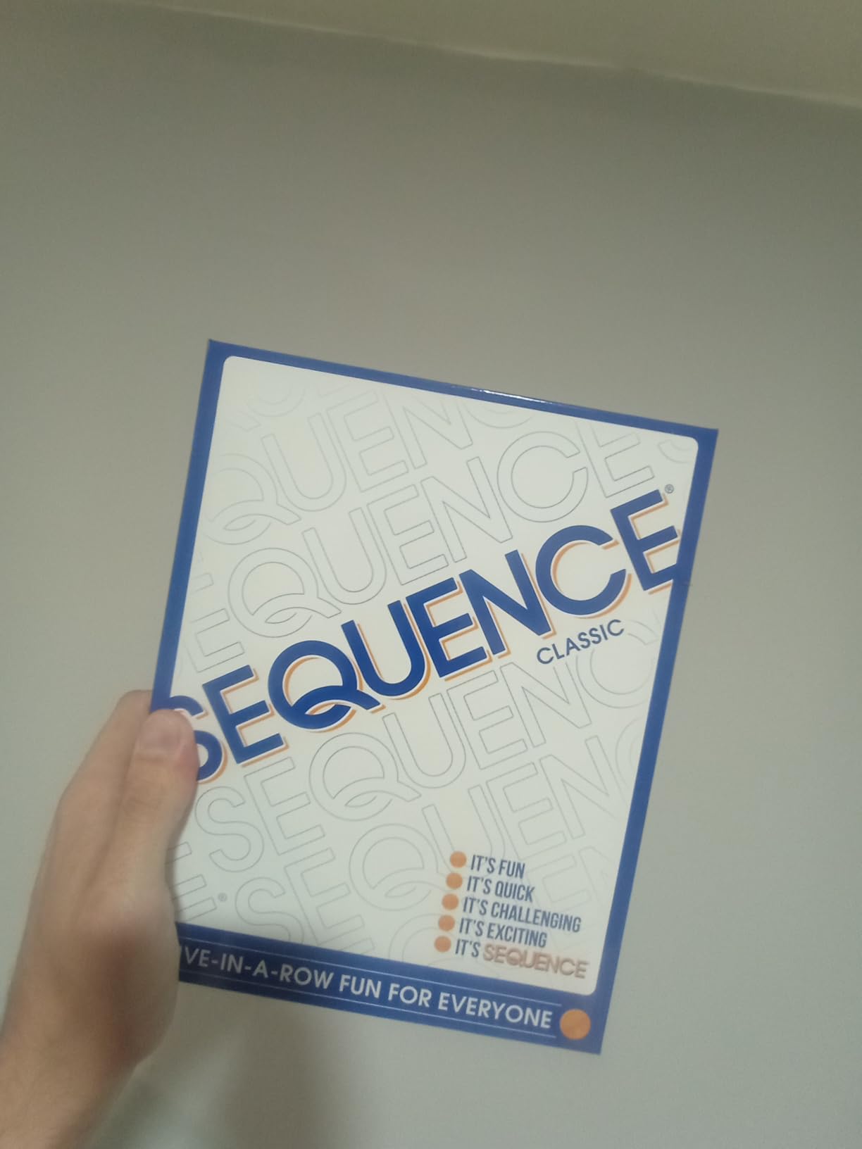 SEQUENCE- Original SEQUENCE Game with Folding Board, Cards and Chips by Jax ( Packaging may Vary ) White, 10.3