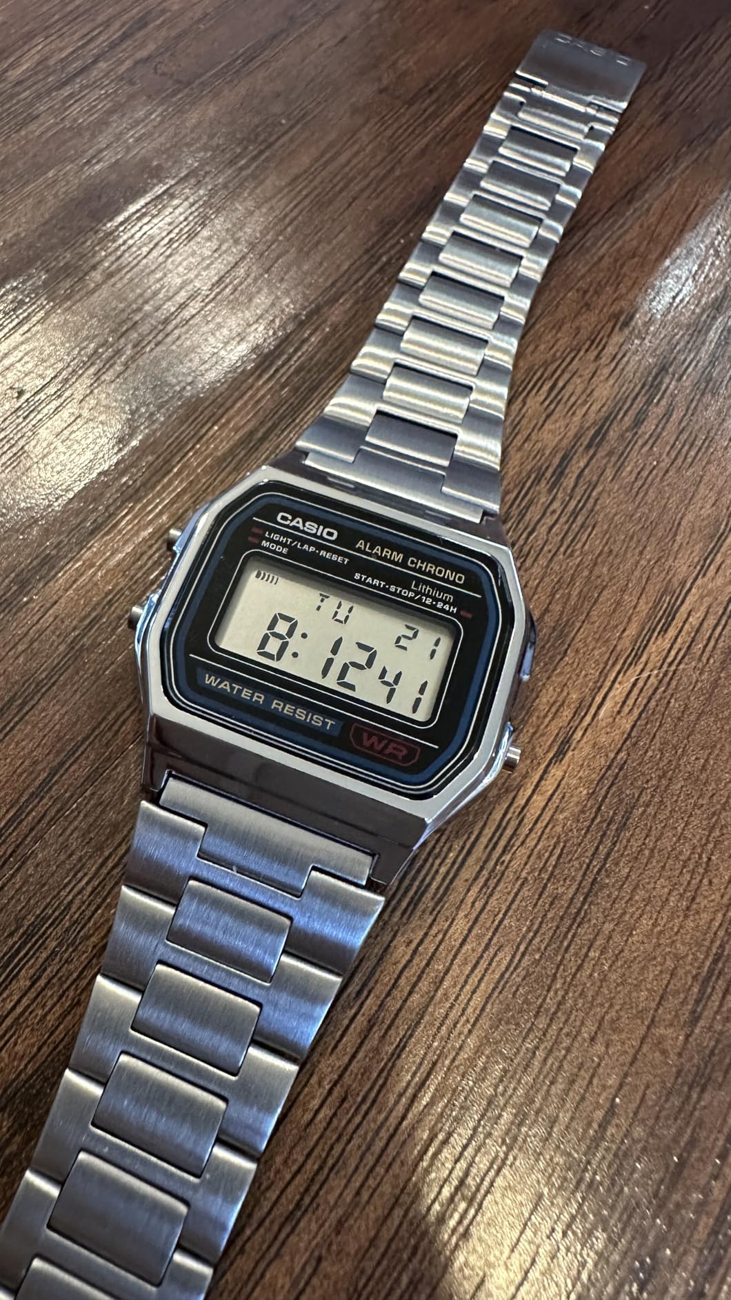 Casio A158WA Series | Unisex Digital Watch | Vintage | WR | 100 SEC Stop Watch | Daily Alarm | Regular Time Keeping: Hour, Minute, Second, PM, Date, Day | Led Light | 7 Yr Battery customer photo 1
