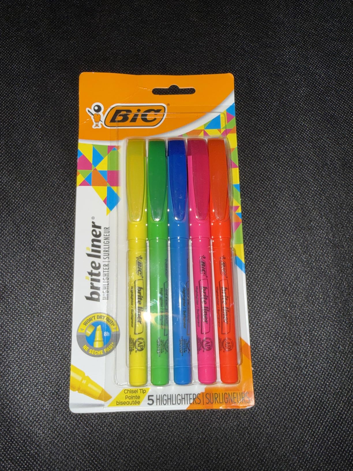 BIC Brite Liner Highlighters, Chisel Tip, School Supplies for Students and Teachers, Ideal for Notes, Textbooks, and Classroom Use, 5-Count Pack in Assorted Colors customer photo 2