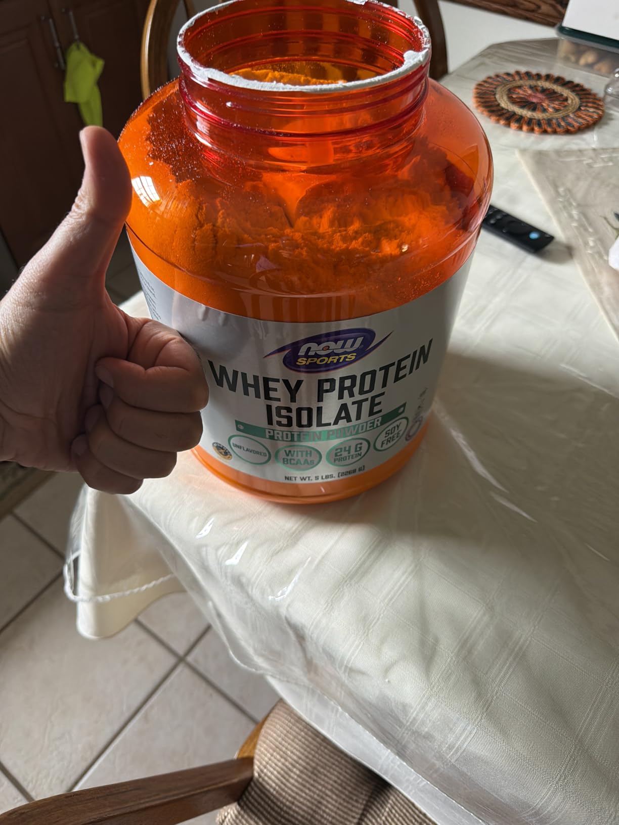 NOW Foods Sports Nutrition, Whey Protein Isolate, 25g With BCAAs, Unflavored Powder, 5-Pound customer photo 2