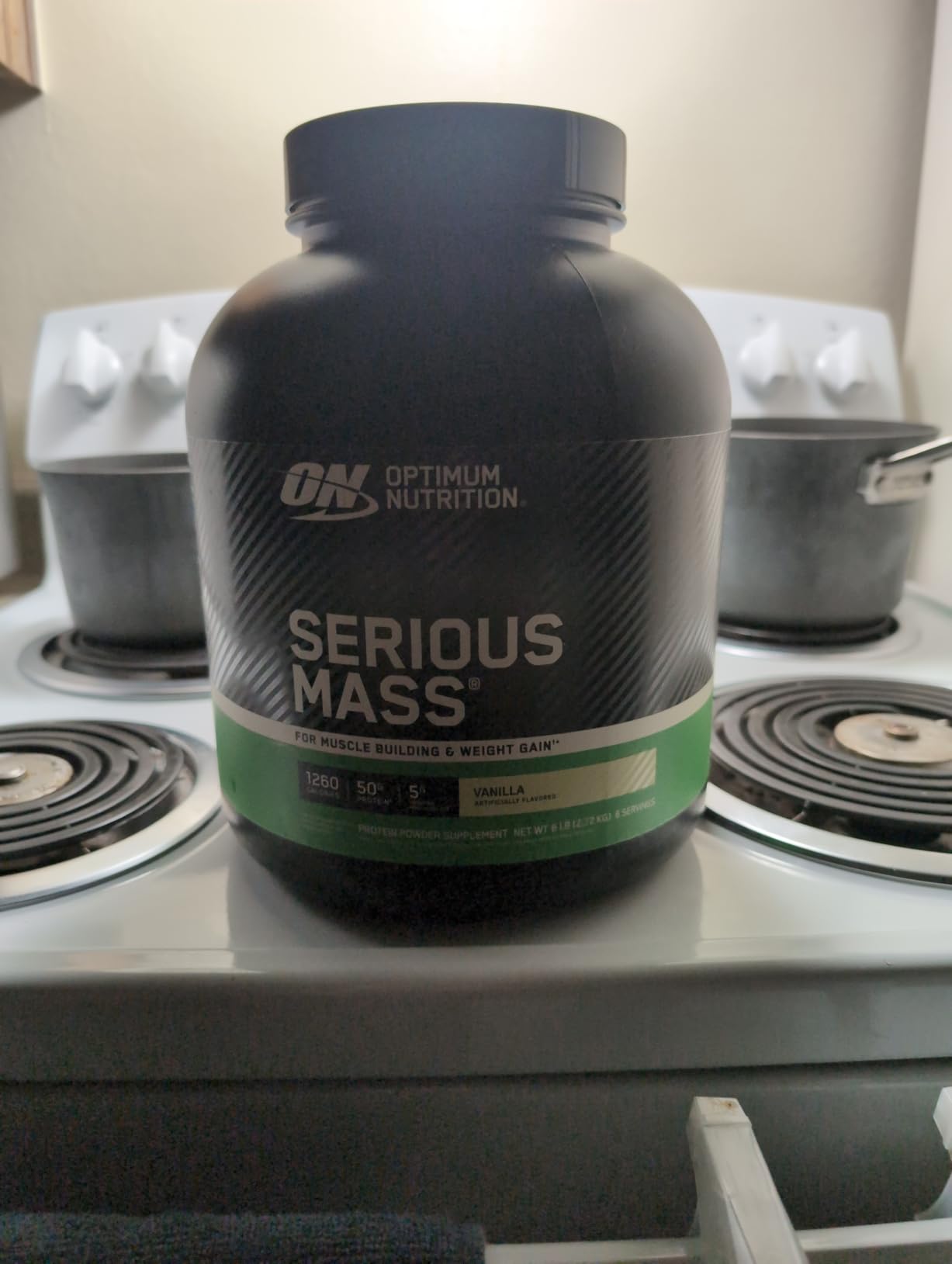 Optimum Nutrition Serious Mass, Weight Gainer Protein Powder, Mass Gainer, Vitamin C and Zinc for Immune Support, Creatine, Vanilla, 6 Pound (Packaging May Vary) customer photo 1