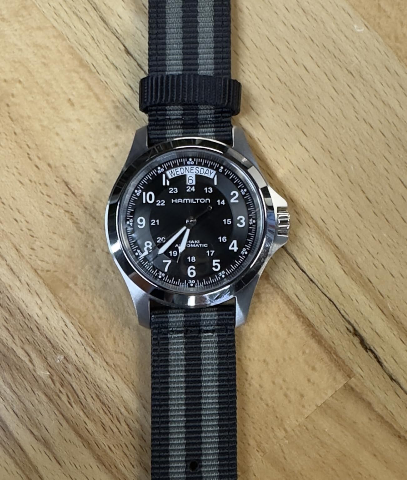 Hamilton Khaki Field King Automatic Men's Watch, 40mm Stainless Steel Case, Swiss Made, Black Dial Analog Wrist Watch for Men, 50m Waterproof, Sapphire Crystal, Stainless Steel Strap customer photo 2