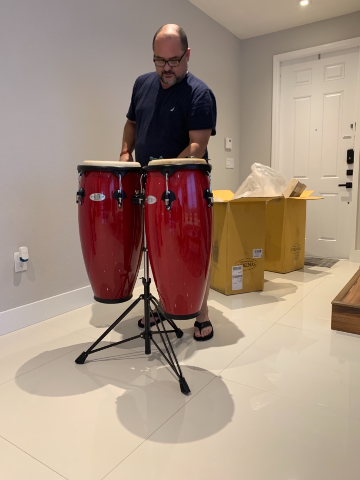Toca 2300RR Synergy Series Conga Drum Set with Stand, Red customer photo 1