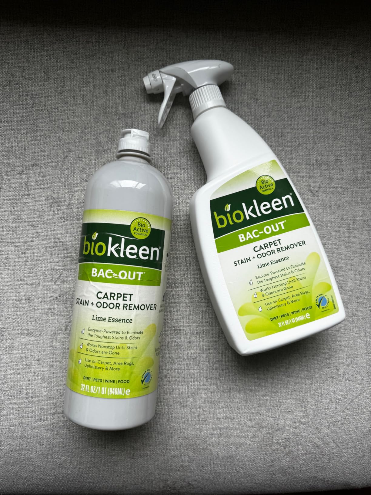 Biokleen Bac-Out Enzyme Cleaner Spray and Stain & Odor Remover for Pet Stains, Laundry, Diapers, Wine, Carpets, & More, Eco-Friendly, Non-Toxic, Lime Scent, 32 Ounces customer photo 2