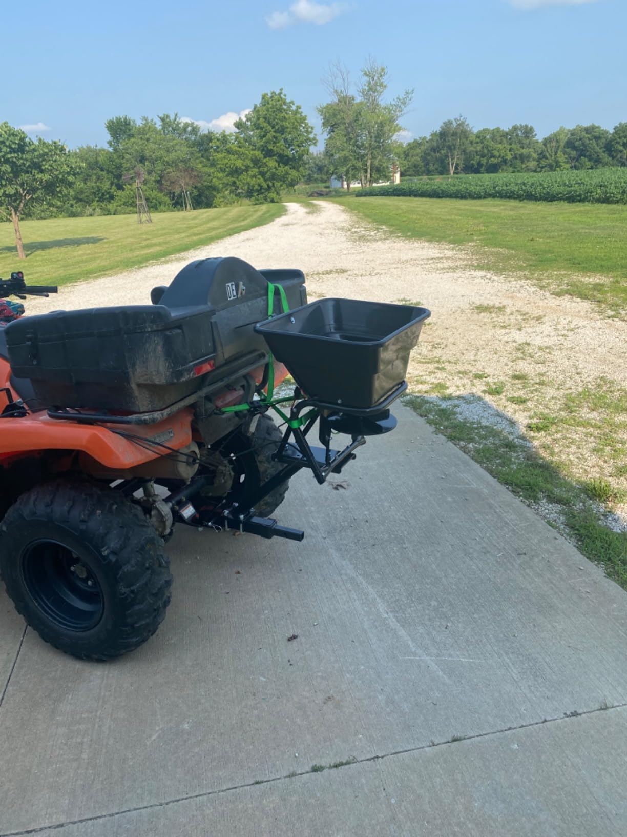Guide Gear UTV/ATV Receiver Mount Broadcast Spreader Seeder, 80 Pound Capacity, Lawn and Garden Seed Spreaders, 12-Volt, with Rain Cover customer photo 2