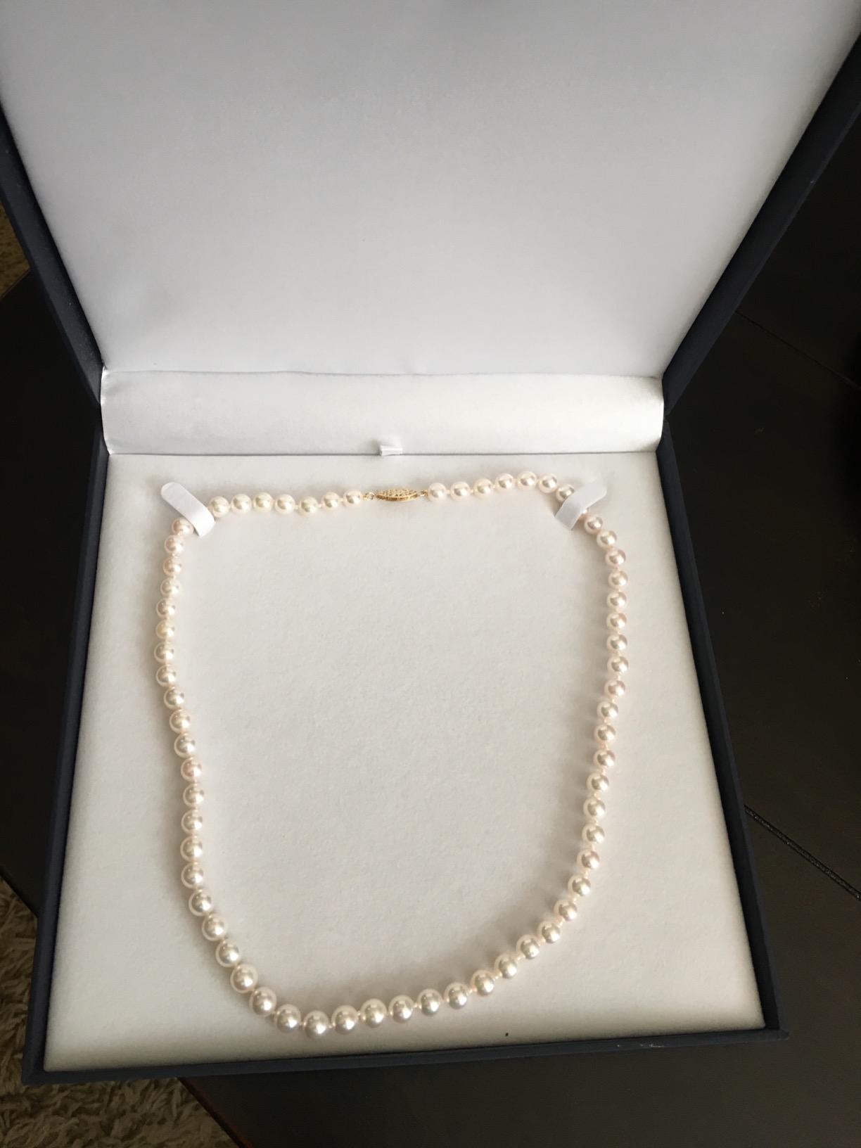 The Pearl Source Real Japanese Akoya Pearl Necklace for Women, Genuine Cultured Akoya Pearls, Fine Jewelry Gift customer photo 2