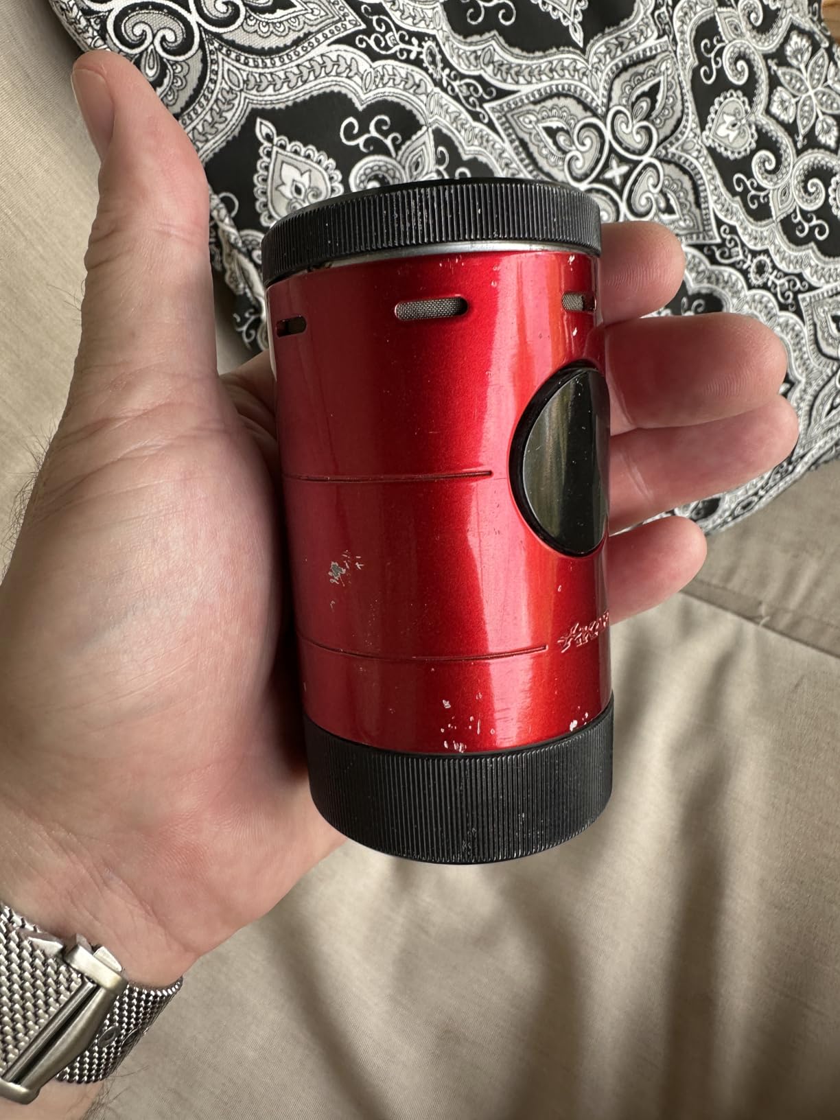 Xikar Volta Tabletop Quad Jet Flame Butane Torch Lighter for Cigars, Silver - High Capacity Tank, Adjustable Flame, Ergonomic Design with Push Button and EZ-Fuel Window customer photo 1