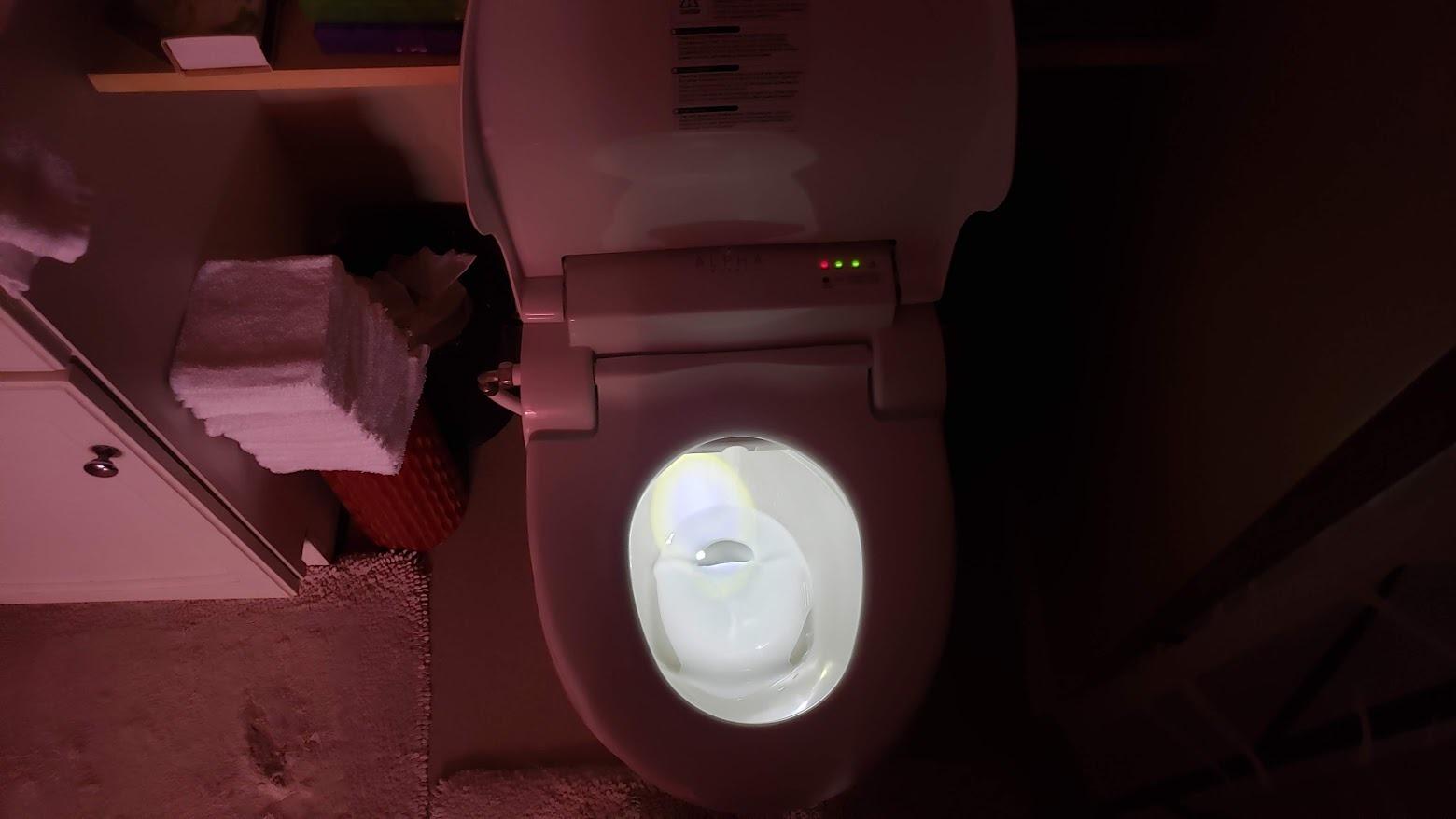 ALPHA BIDET JX2 Elongated Bidet Toilet Seat, White, Endless Warm Water, *NEW* Bowl Mist, LED Light, Quiet Operation, Wireless Remote, Stainless Steel Nozzle, Sittable Lid, 3 Year Warranty customer photo 2
