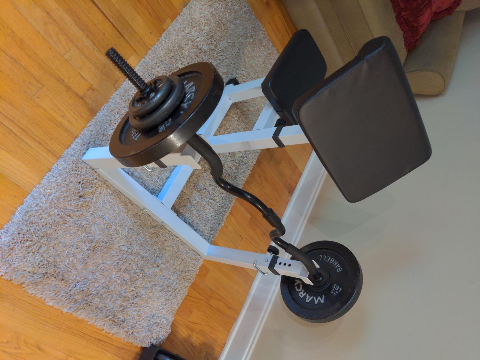 ZENY Adjustable Preacher Curl Bench Bicep Tricep Bench with Barbell Rack, Seated Strenghthen Training Isolated Barbell Dumbell Station, Home Gym Equipment, 550 LBS customer photo 1