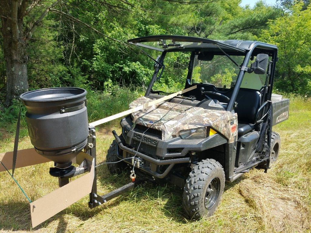 Buyers Products UTVS16 UTV/ ATV Broadcast Spreader, 150 lb Capacity, Receiver Hitch Mount, for Salt, Grass, Seed, Fertilizer & Feed, Adjustable Flow Gate, 12V Motor, Poly Hopper w/ Lid, All-Season Use customer photo 1