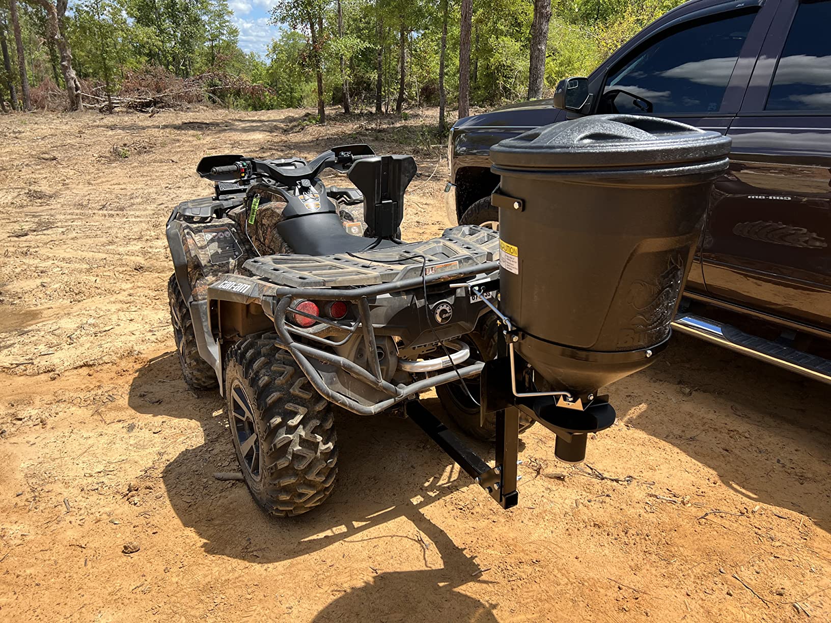 Buyers Products UTVS16 UTV/ ATV Broadcast Spreader, 150 lb Capacity, Receiver Hitch Mount, for Salt, Grass, Seed, Fertilizer & Feed, Adjustable Flow Gate, 12V Motor, Poly Hopper w/ Lid, All-Season Use customer photo 2