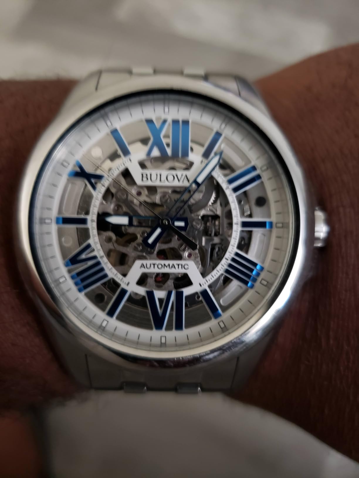 Bulova Men's Classic Sutton 3-Hand 21-Jewel Automatic Watch, 42 Hour Power Reserve, Skeleton Dial, 43mm customer photo 1