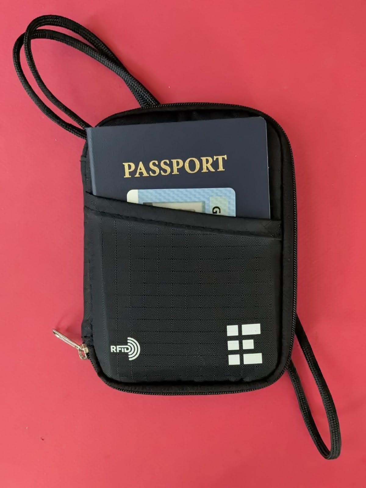 RFID Passport Holder & Travel Wallet, Zippered Wallet for Men & Women, Fits Passport, Cards, Cash, Tickets, ID, Sim Card; Premium & Compact Travel Document Holder - Midnight Black customer photo 1