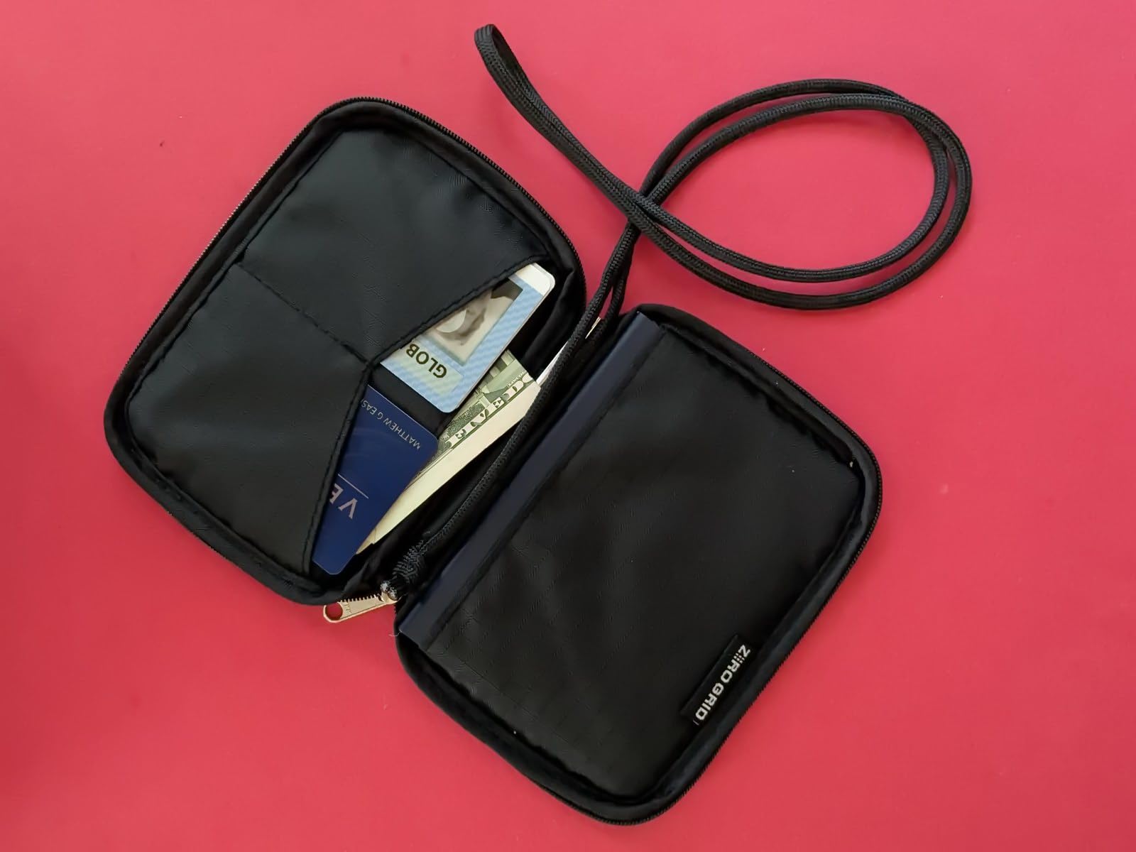 RFID Passport Holder & Travel Wallet, Zippered Wallet for Men & Women, Fits Passport, Cards, Cash, Tickets, ID, Sim Card; Premium & Compact Travel Document Holder - Midnight Black customer photo 2