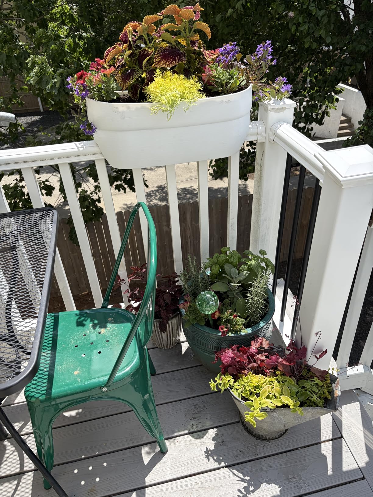 EMSCO Group Bloomers Railing Planter with Drainage Holes - 24