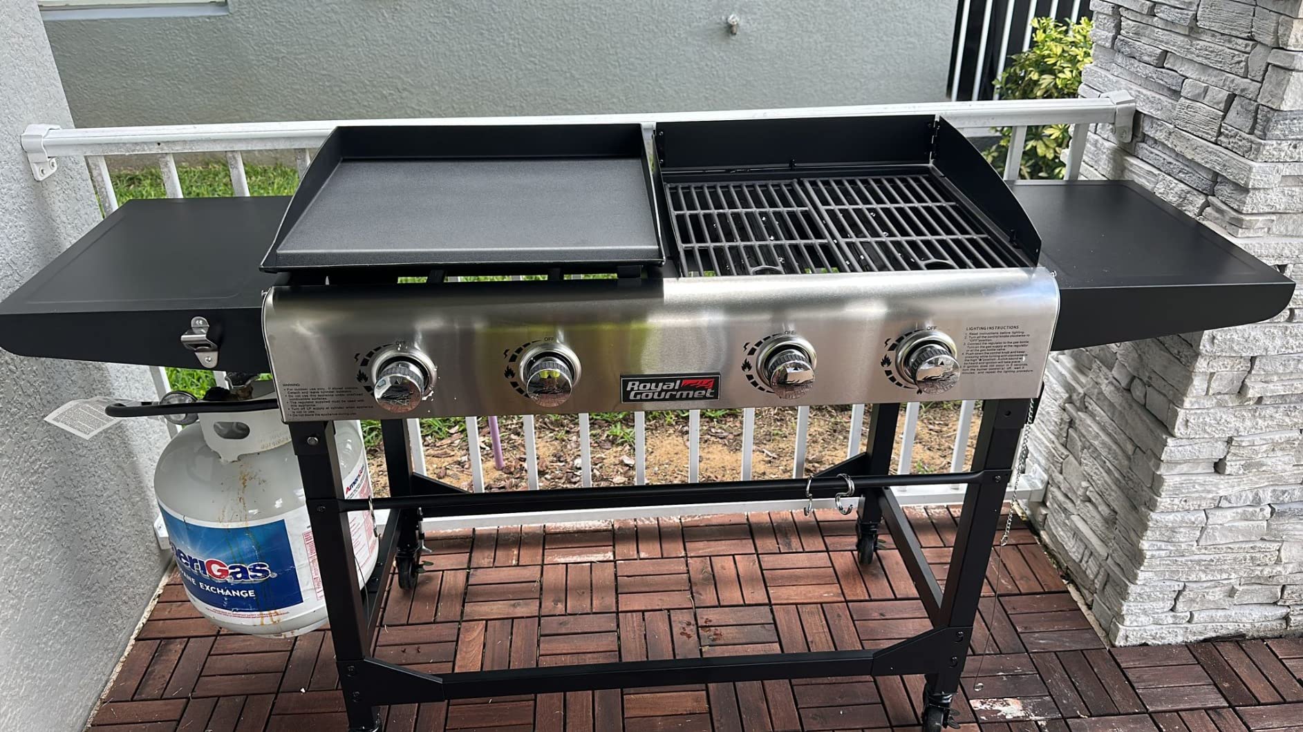 Royal Gourmet GD401C 4-Burner Propane Gas Grill and Griddle Combo with Cover - 48,000 BTUs customer photo 1