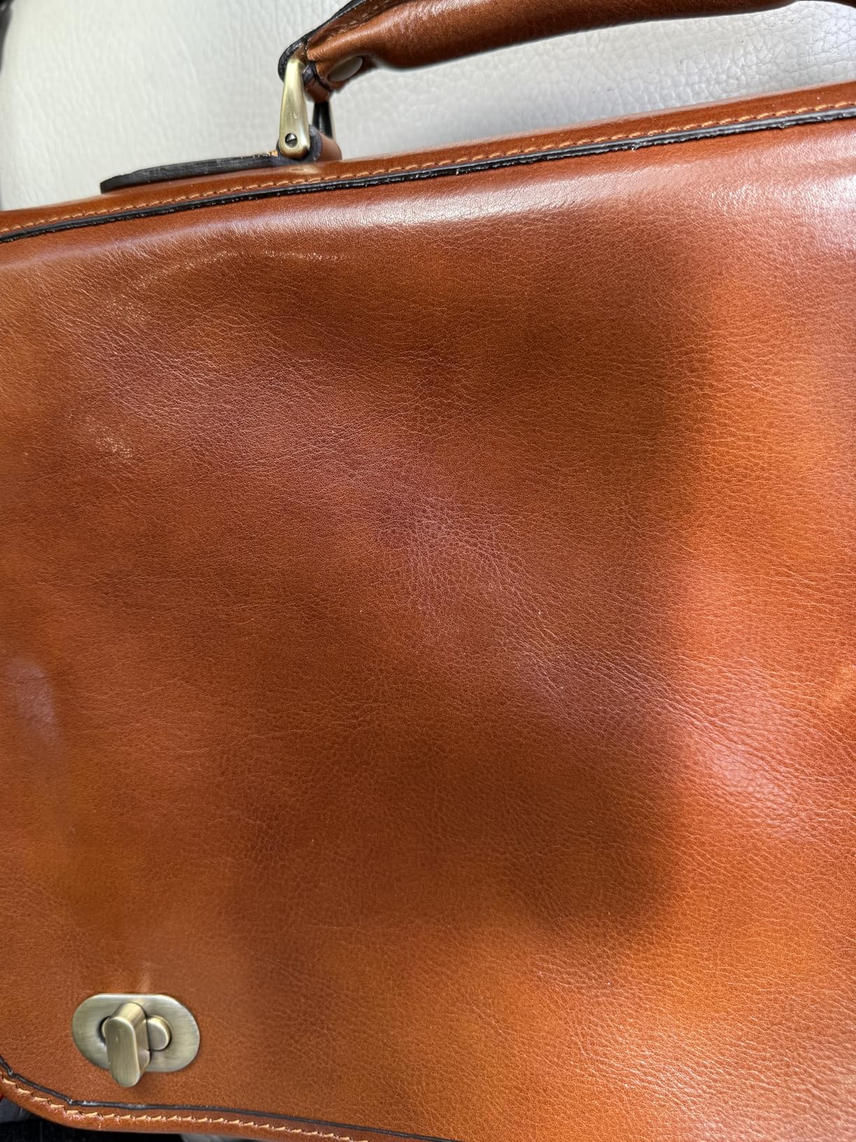 Time Resistance Leather Briefcase for Men - Italian Full Grain Leather Laptop Bag - Messenger Bag - Gift Box Included customer photo 2