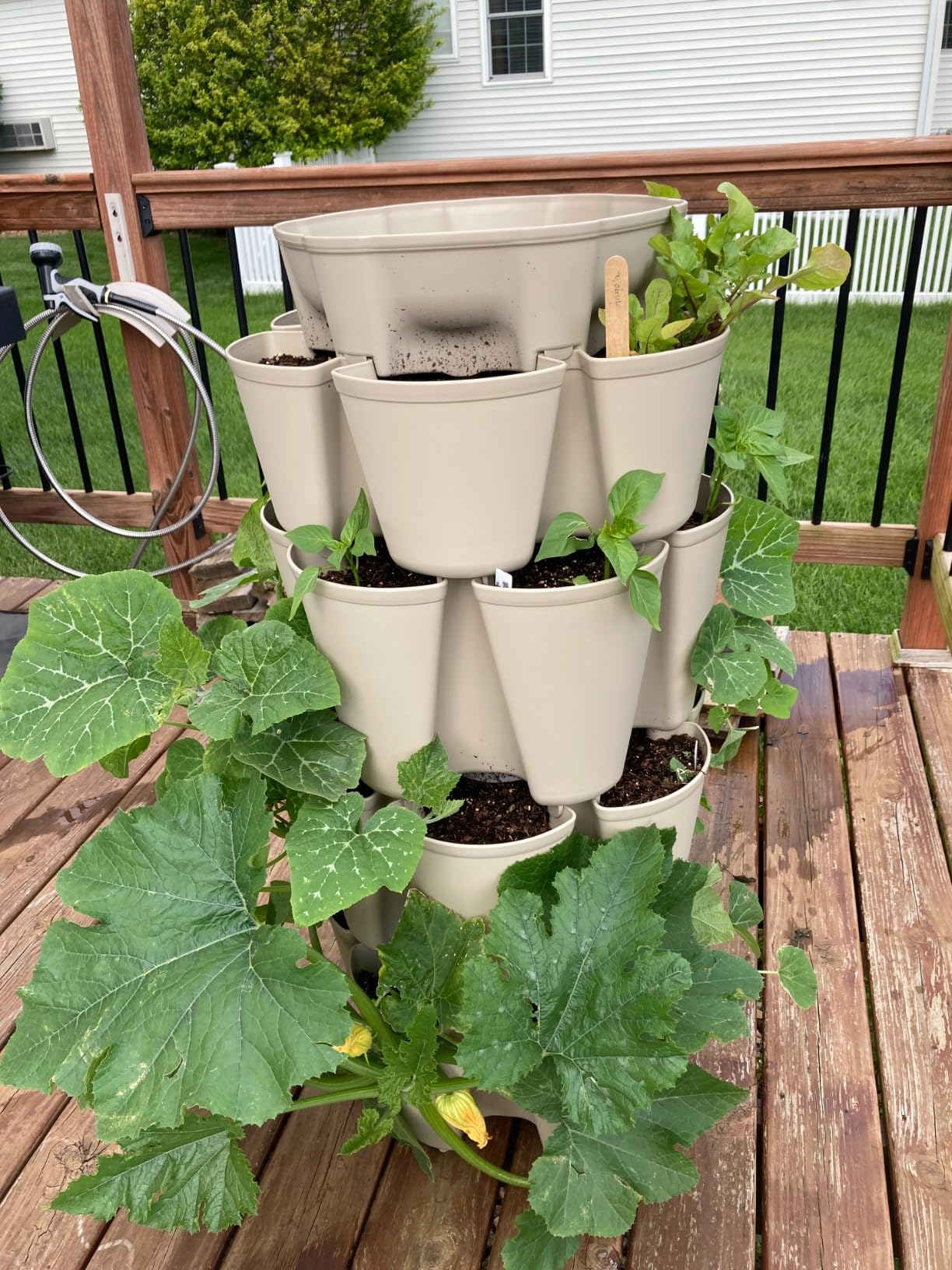 Greenstalk Patented Large 5 Tier Vertical Garden Planter with Patented Internal Watering System Great for Growing a Variety of Strawberries, Vegetables, Herbs, & Flowers (Stunning Stone) customer photo 2