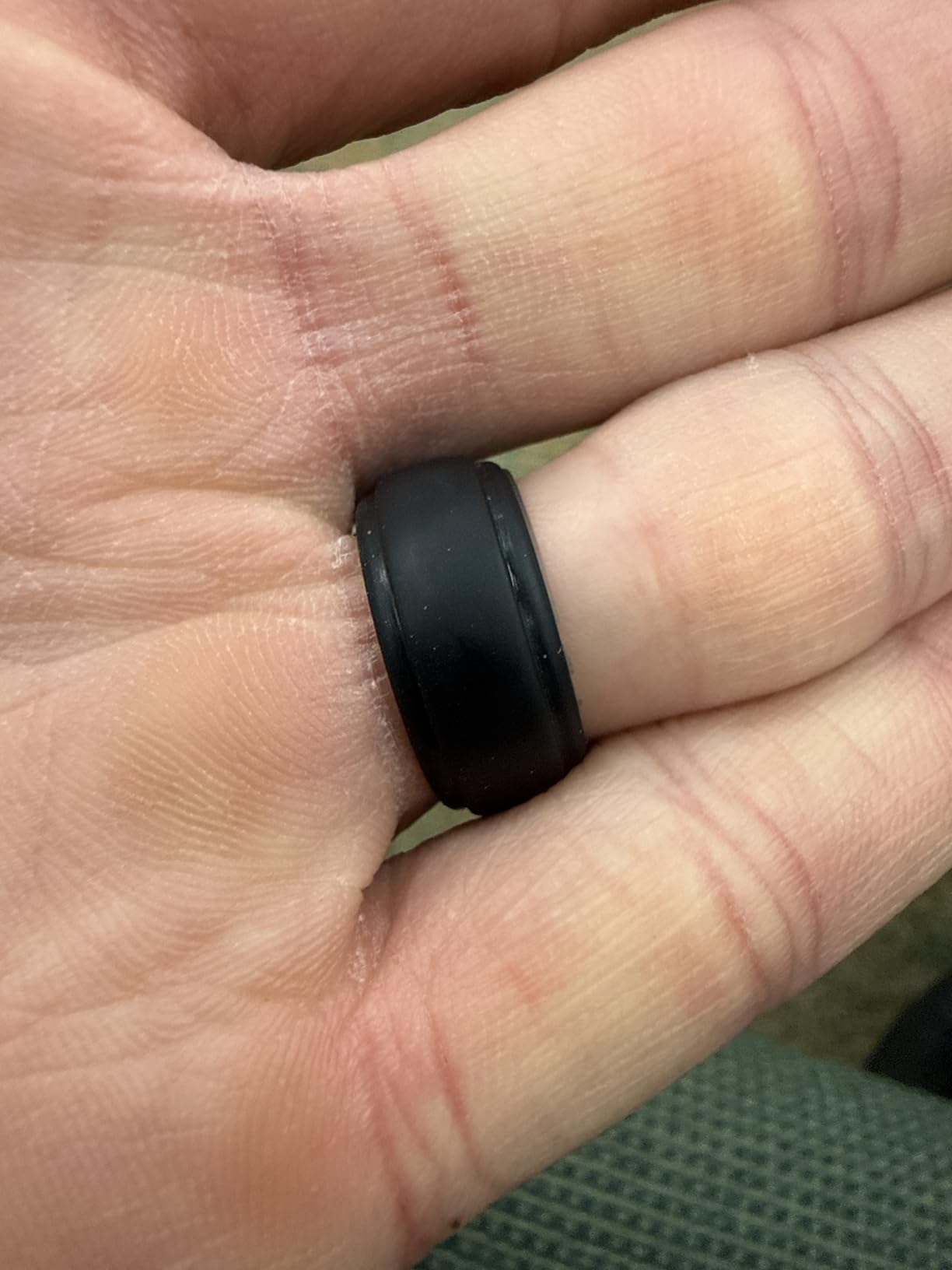 ThunderFit Silicone Rings for Men, Step Edge Rubber Wedding Bands 10mm Wide customer photo 1