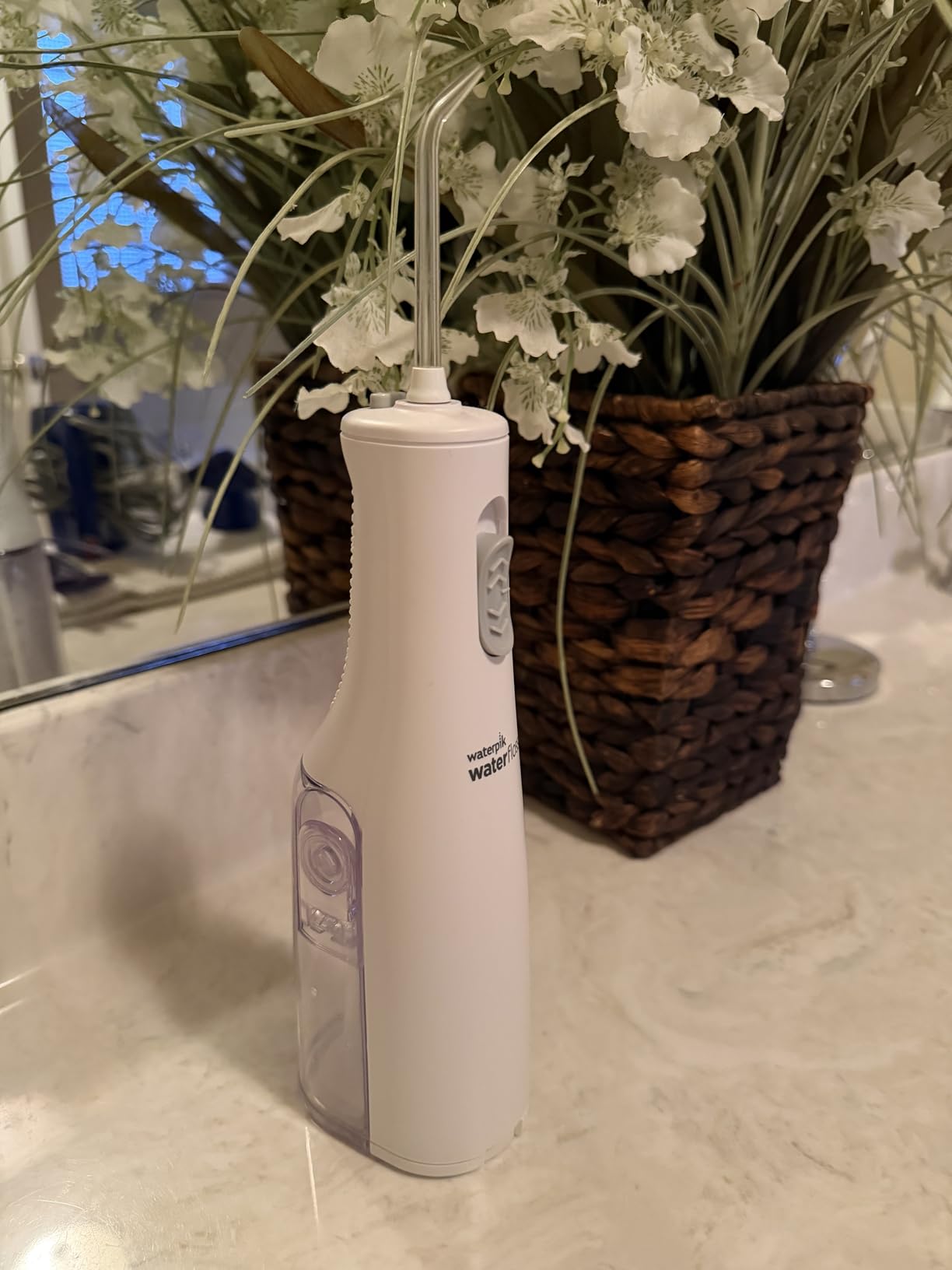 Cordless Express Water Flosser, Battery Operated & Portable for Travel & Home, ADA Accepted, Waterproof for Shower Use, White WF-02, Packaging May Vary customer photo 1