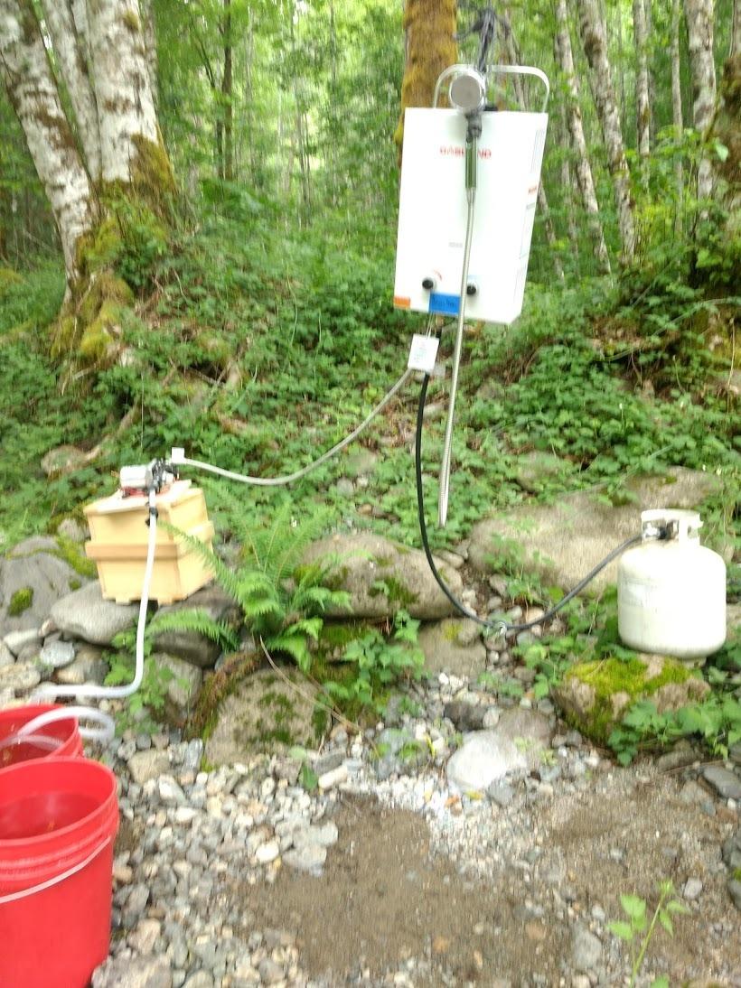 GASLAND BS318 Outdoor Propane Tankless Water Heater 3.18GPM, 12L Portable Hot Water Heater for Cabin, Barn, Camping, RV, Overheating Protection, Easy to Install, White customer photo 1