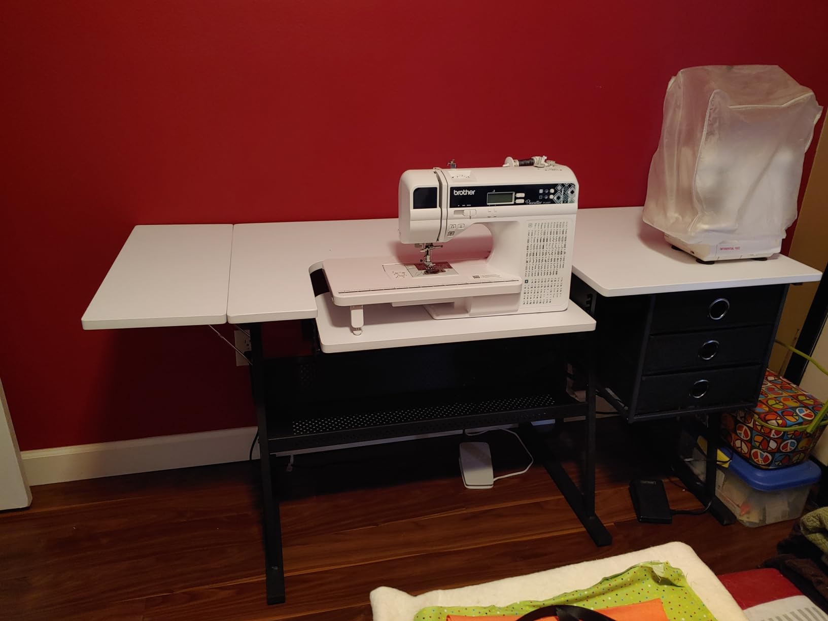 Studio Designs Eclipse Ultra Sewing Machine Craft Table Cabinet, Grey/White customer photo 2
