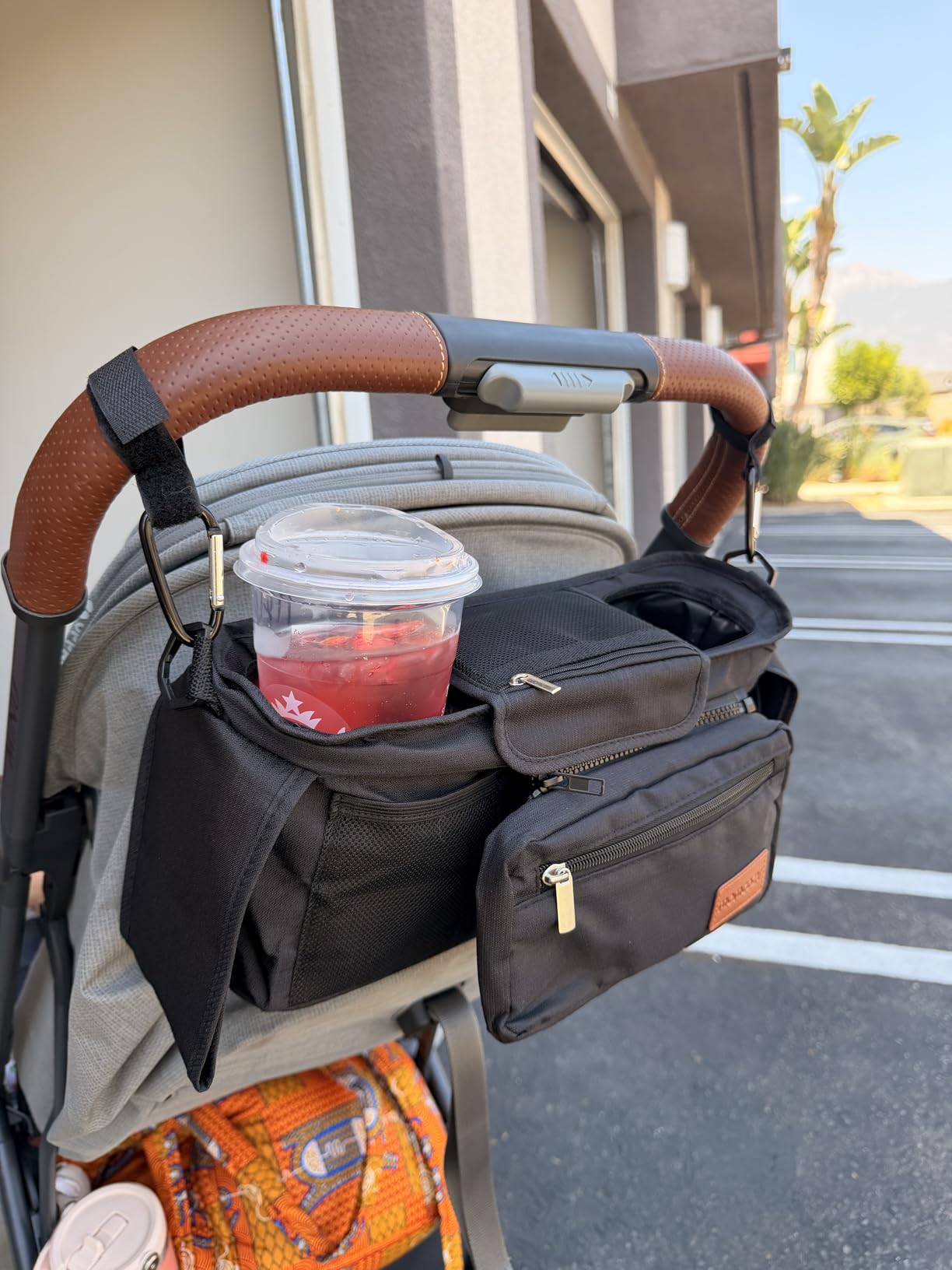 Momcozy Universal Stroller Organizer with Insulated Cup Holder Detachable Phone Bag & Shoulder Strap, Fits for Stroller Like Uppababy, Baby Jogger, Britax, BOB, Umbrella and Pet Stroller customer photo 1