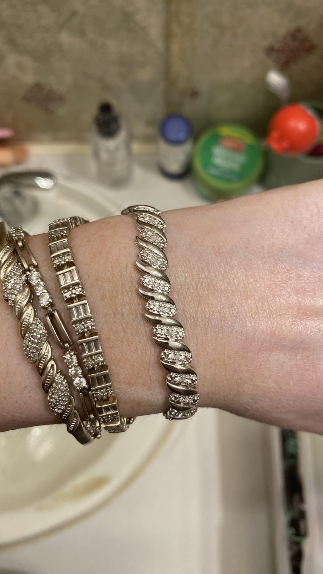 1/4 Cttw Wave Link Diamond Tennis Bracelet for Women in 925 Sterling Silver Color I-J/Clarity I2-I3 customer photo 2