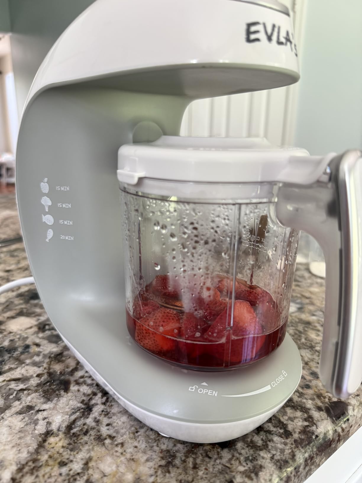EVLA'S Baby Food Maker, Steamer, Blender, Baby Food Processor for Healthy Homemade Baby Food in Minutes, Touch Screen with 6 Reusable Food Pouches, Baby Registry Essential, White customer photo 2