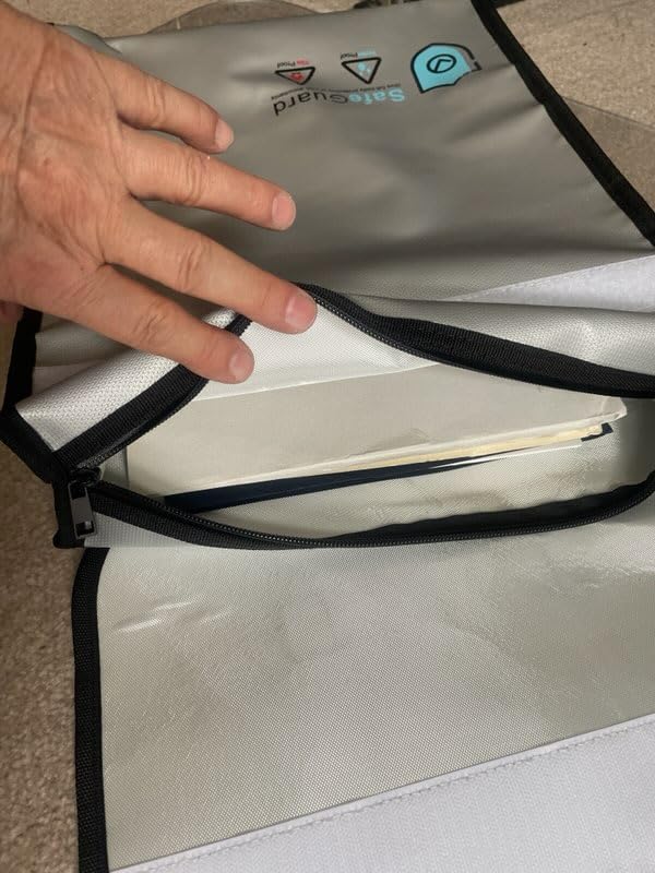 Fireproof Waterproof Document Bag with Zipper, Heat Insulated Upgraded Fireproof Document Bag 15.8 x 12.6 x 2.5 for Important Document Storage Organizer for Valuables, Legal Documents Safe customer photo 1