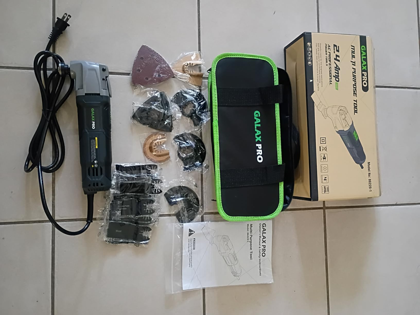 GALAX PRO 2.4Amp 6 Variable Speed Oscillating Multi-Tool Kit with Quick-Lock accessory change, Oscillating Angle:3°, 28pcs Accessories and Carry Bag customer photo 1
