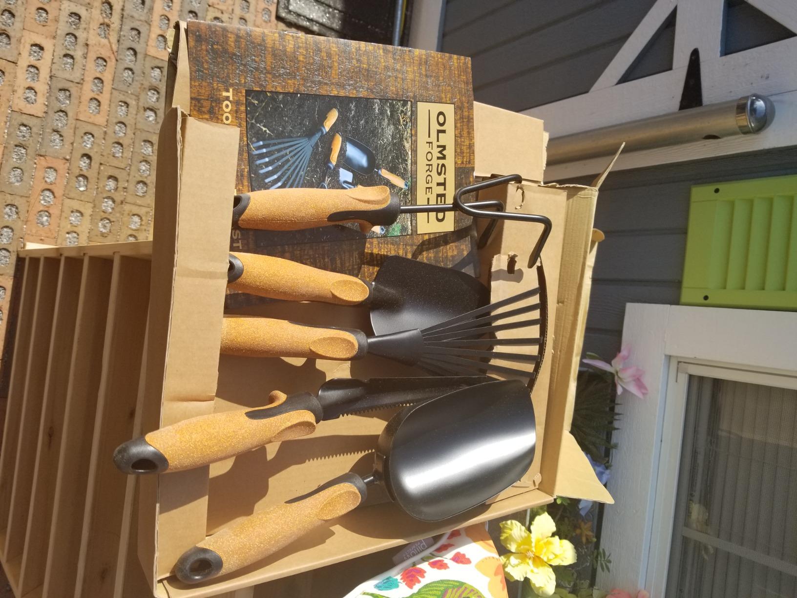 Garden Tool Set, 5 Pieces, Heavy Duty Powder Coated Steel, Cork Handle customer photo 2