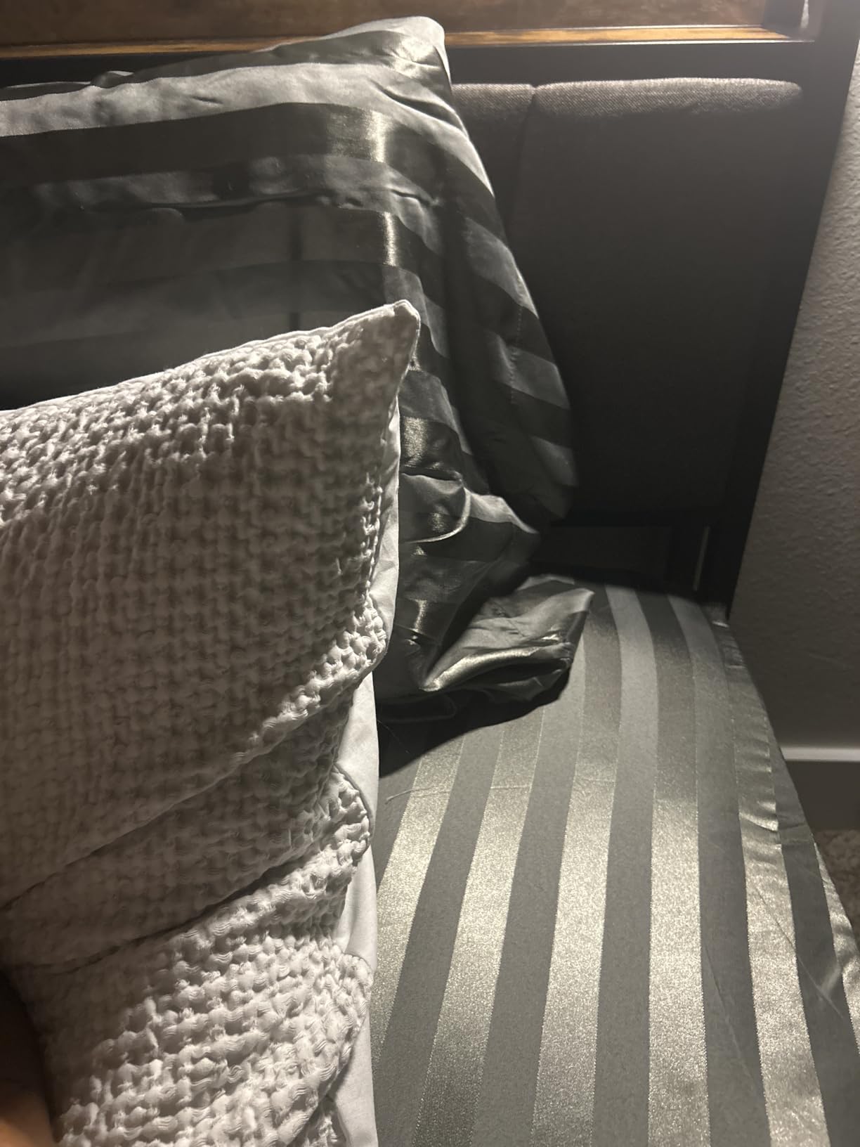 Lanest Housing Silk Satin Sheets, Queen Size Satin Bed Sheet Set with Deep Pockets, Cooling Soft and Hypoallergenic Satin Sheets Queen - Taupe customer photo 2